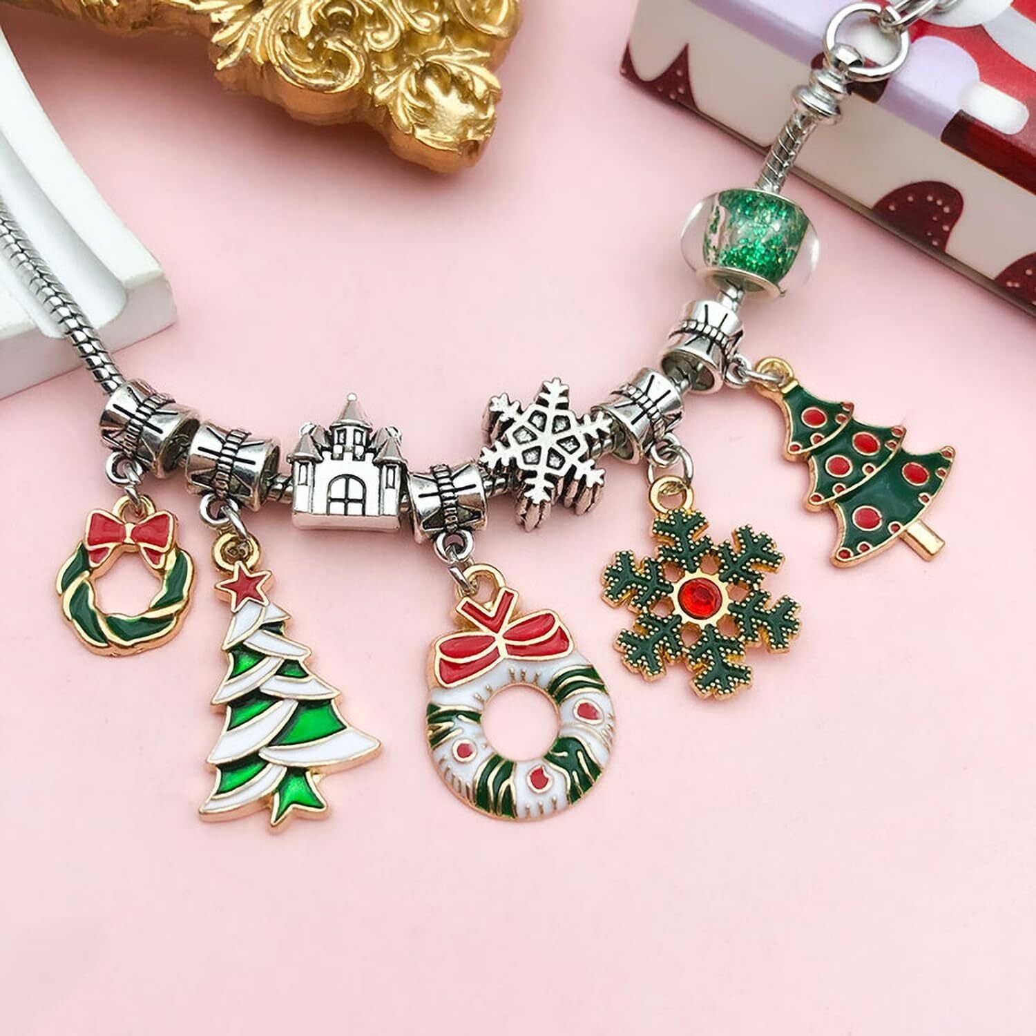Christmas Advent Calendar 2024 Christmas Gifts Bracelets for Girls 24 Days Xm...