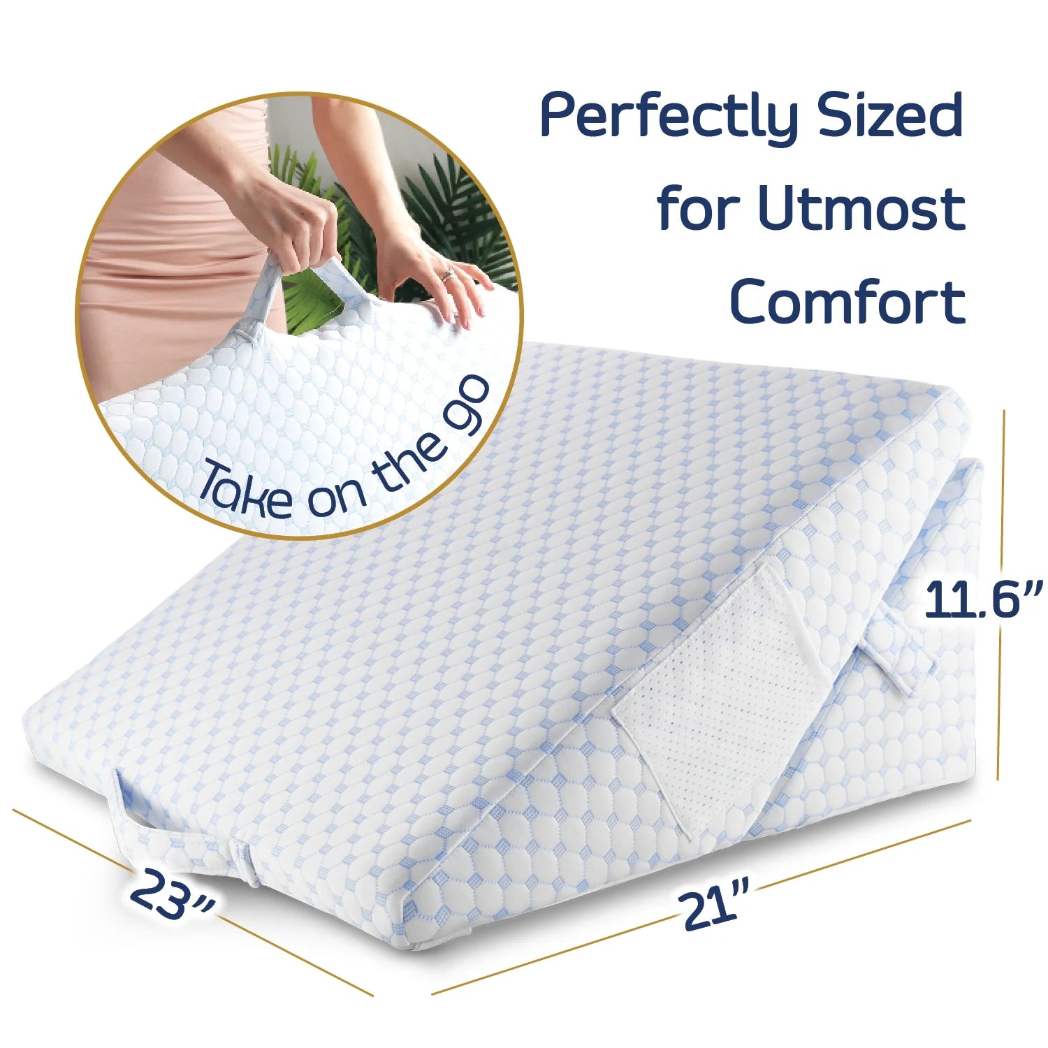 Memory Foam Adjustable Wedge Cervical Pillows, with Cooling Pillow Cover