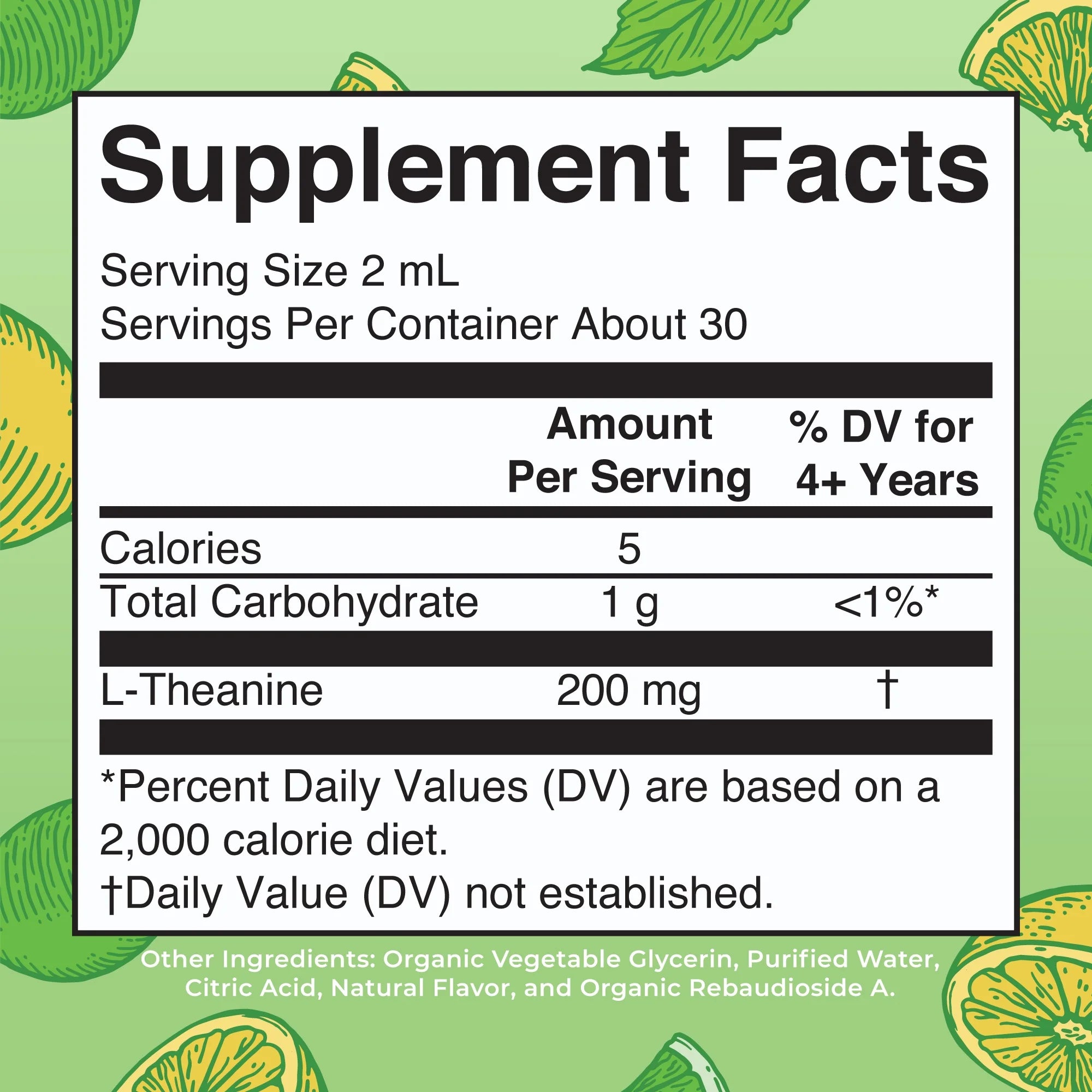 L-Theanine 200Mg Liquid Drops, Stress Relief Supplement, Vegan, 30 Servings