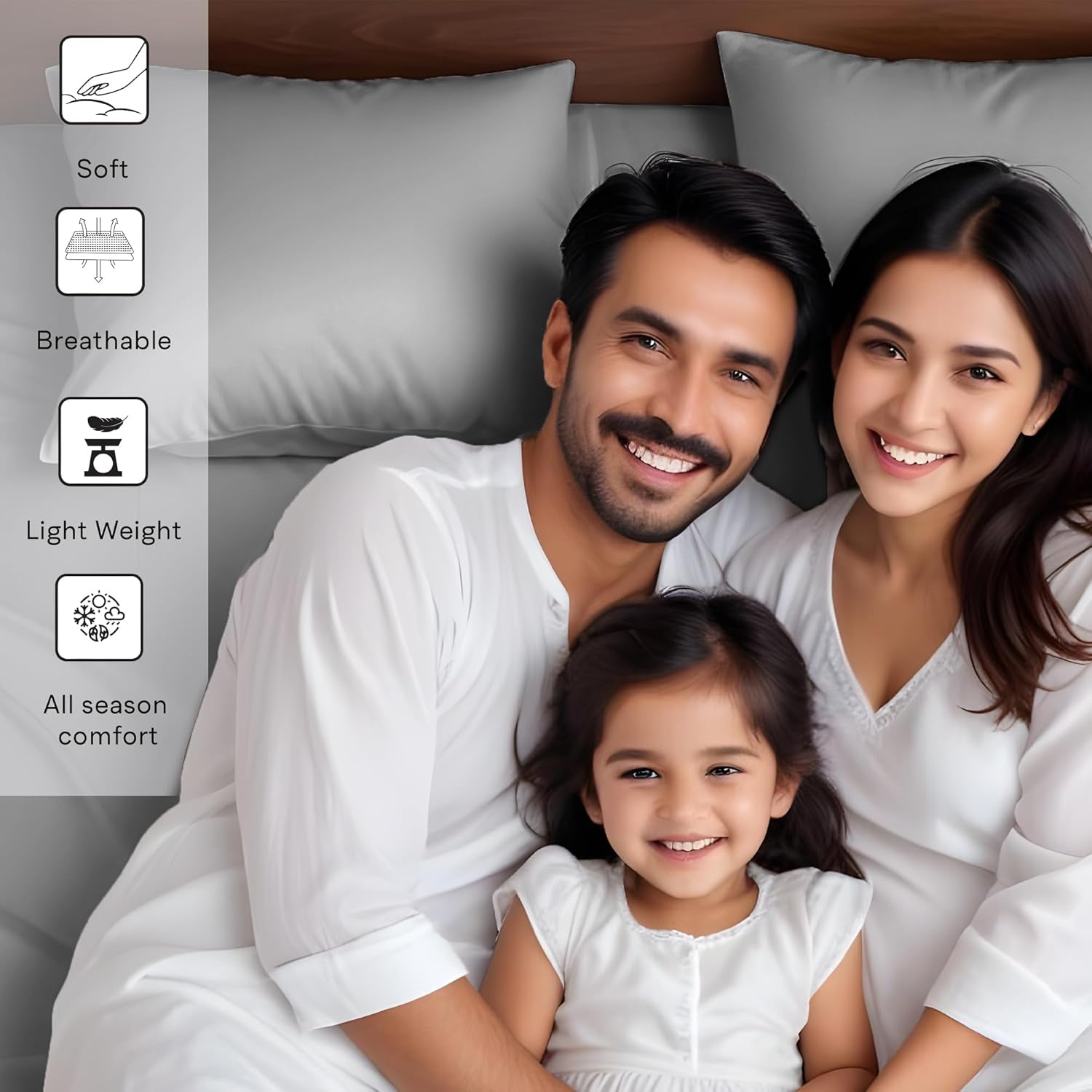 Eucalyptus Tencel Bed Sheet Set Queen Size 4Pc - Grey Bedding Lyocell 16" Deep Pocket Sheets - Soft Breathable & Cooling Sheets Set for Hot Sleepers (Queen, Light Grey)