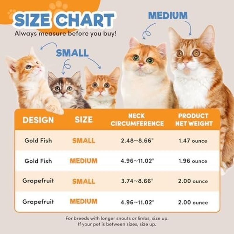 Cat Cone, Adjustable Cat Recovery Collar, Extra Soft Cat (Goldfish, M)