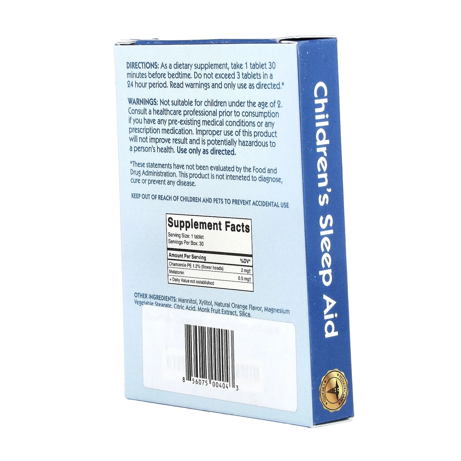 Children'S Sleep Aid, Orange Dream Flavored EZ Melt Tablets, 30 Ct