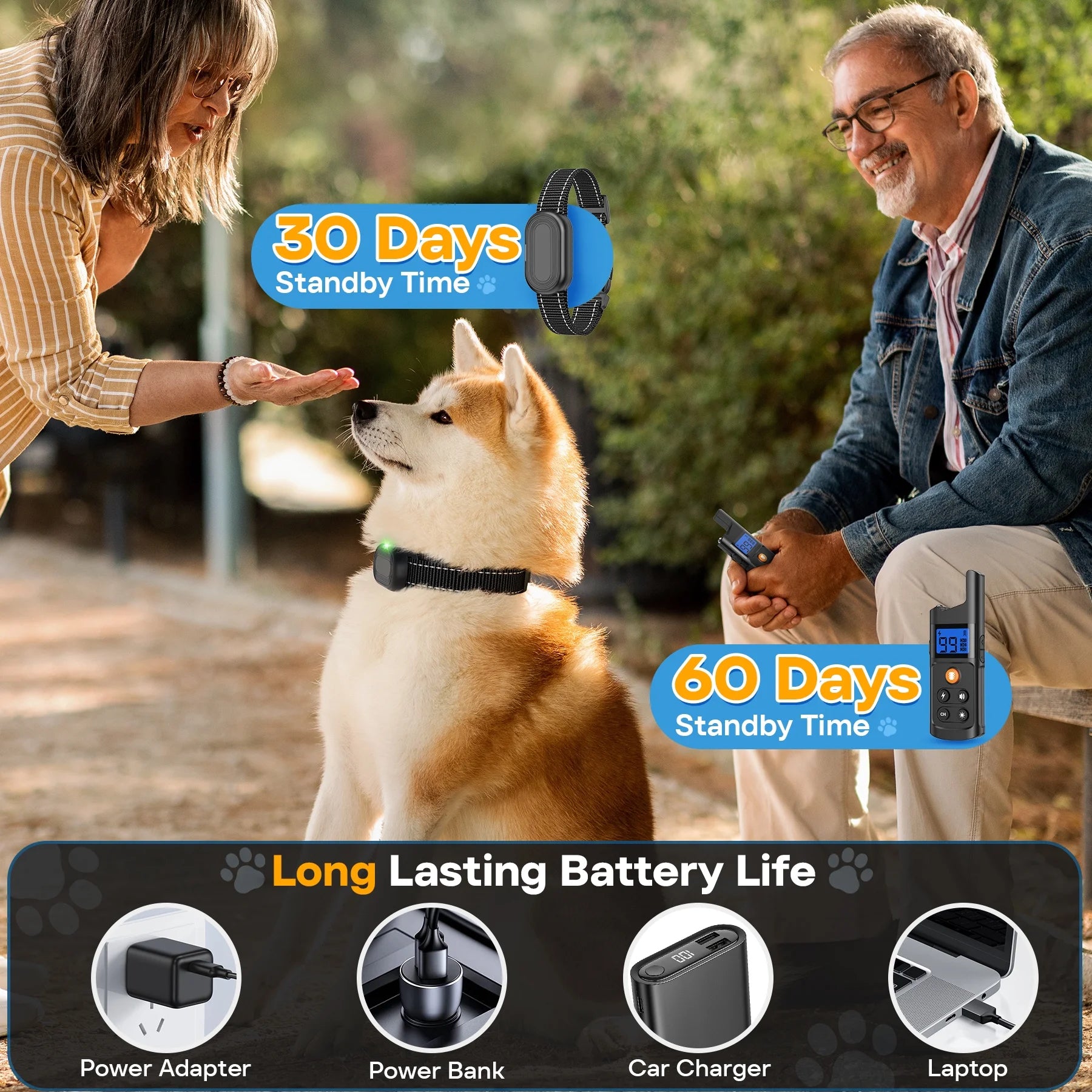 Dog Training Collar - Dog Shock Collar with Remote IP68 Waterproof for Small Medium Large Dogs (15 - 100 Lbs)- 3 Safe Training Modes, 2600 Ft Rechargeable Romote Dog Collars