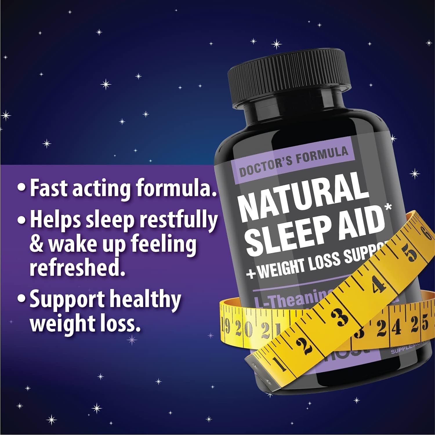 Extra Strength Natural Sleep Aid, Non-Habit Forming, Vegan Sleep Pills, 1 Month