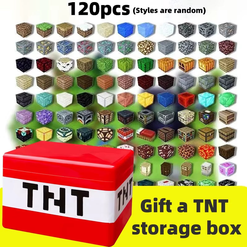TNT Building Block Storage Box, Magnetic Building Blocks Toy, Building Block Set, Children'S DIY Assembly Toy Building Blocks,