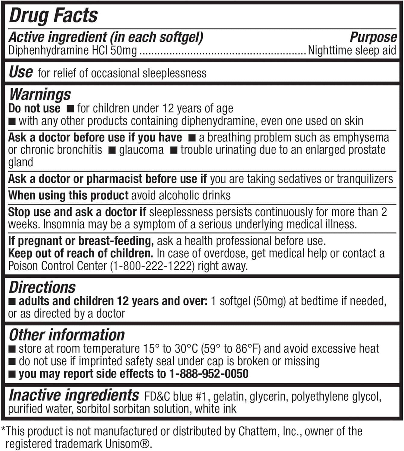 Sleep Aid, Diphenhydramin