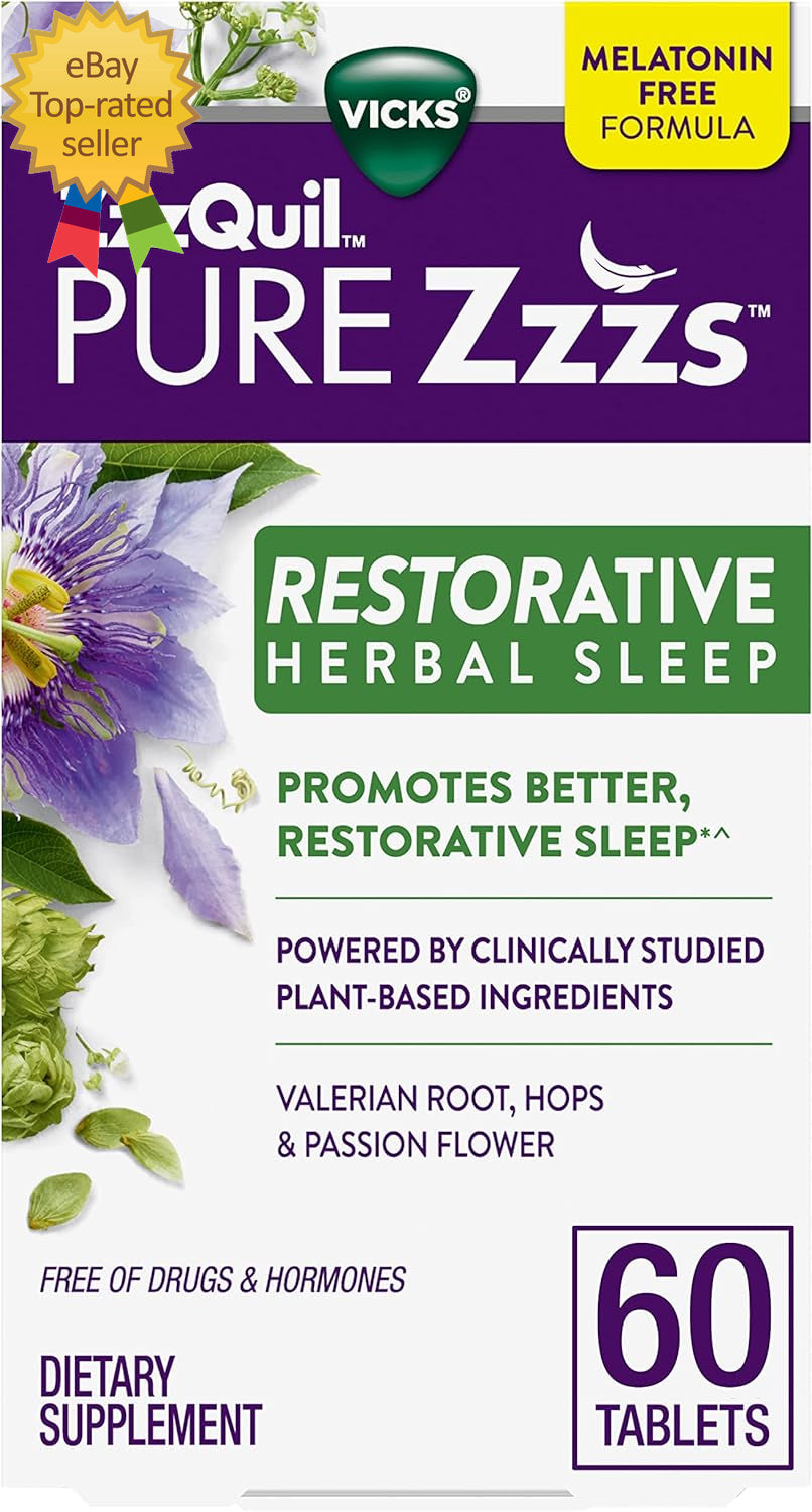 PURE Zzzs Restorative Herbal Sleep Tablets Free of and Hormones