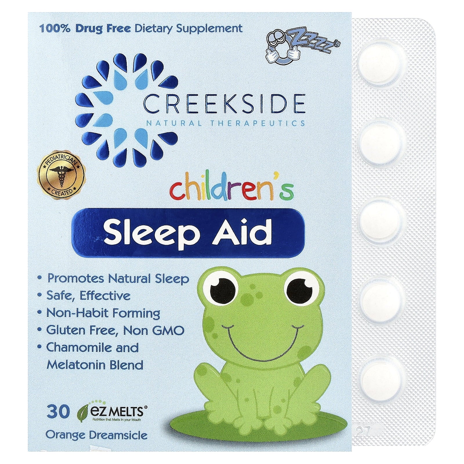 Children'S Sleep Aid, Orange Dream Flavored EZ Melt Tablets, 30 Ct