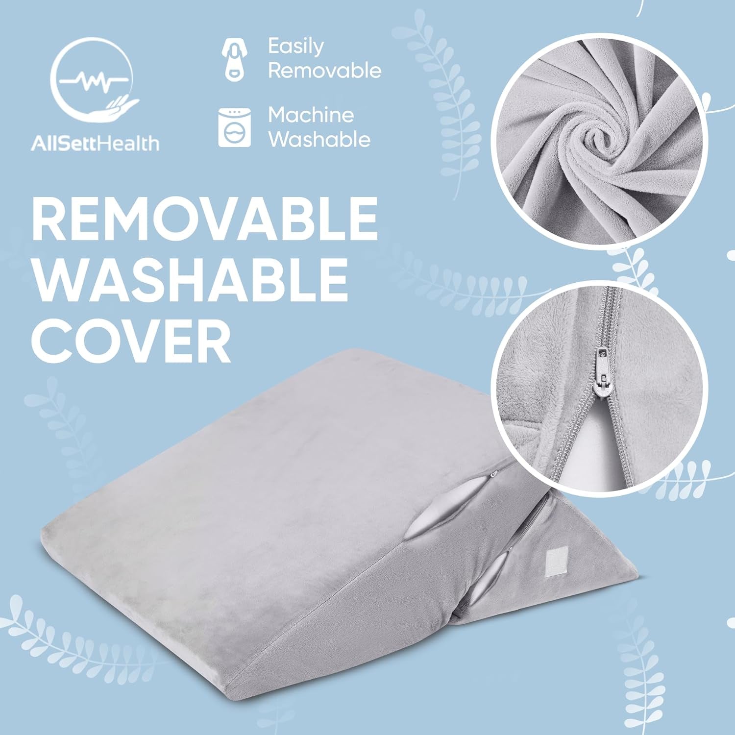 Allsett Health Adjustable Bed Wedge Pillow for Sleep Apnea, 7 in 1 Body Position