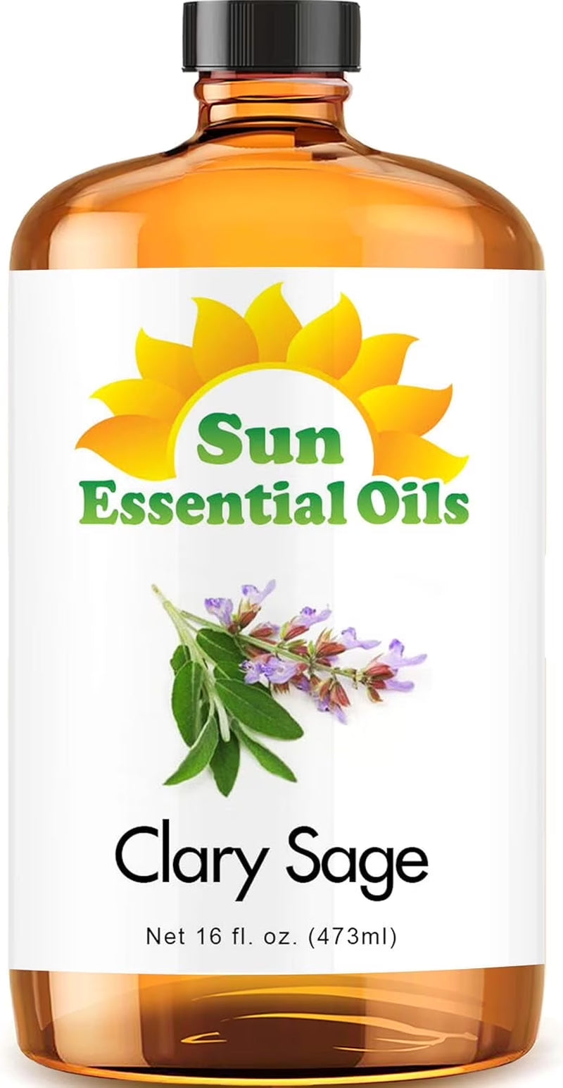 Clary Sage Essential Oil 16Oz Bulk for Stress Ease, Sleep, Aromatherapy, DIY