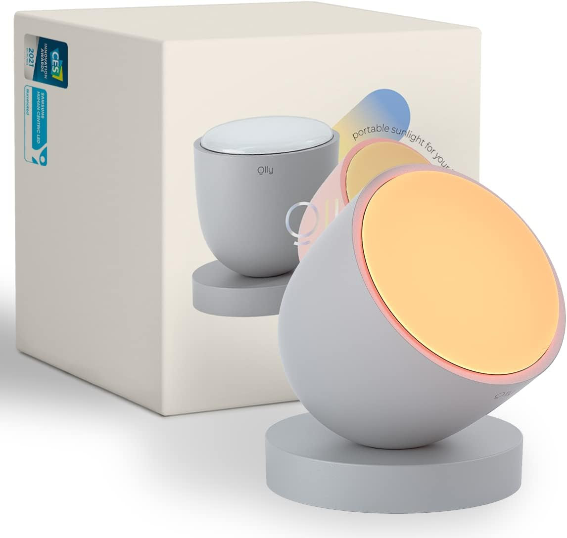 Light Therapy Lamp - Uv-Free LED with 140G Compact Size for Deep Sleep, Rechargeable, 2Step Brightness Mode, 25Minutes Automatic Timer - Daily Sunlight to Sleep Well