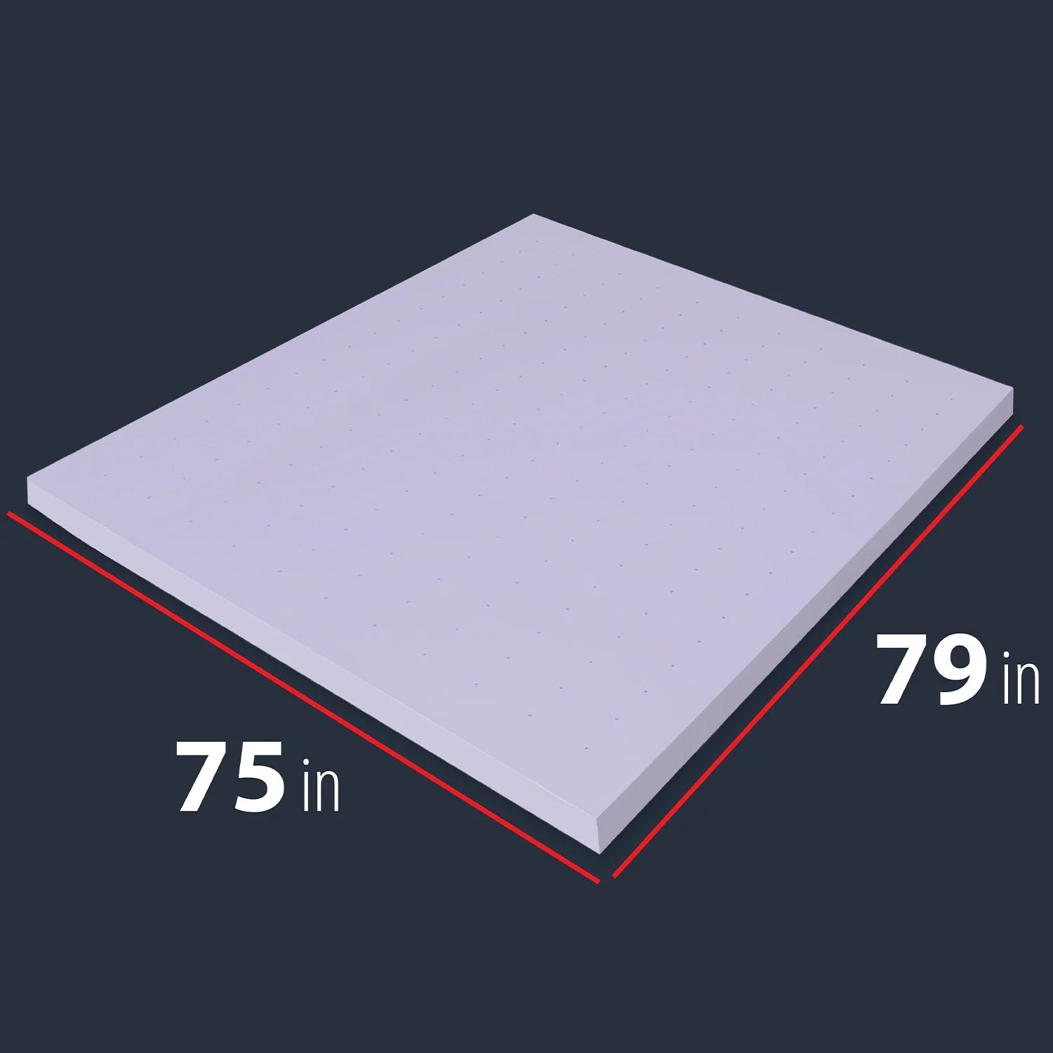 3 Inch King Memory Foam Mattress Topper, Relaxing Infused Lavender Scent, Extra Soft, Ventilated Air Flow