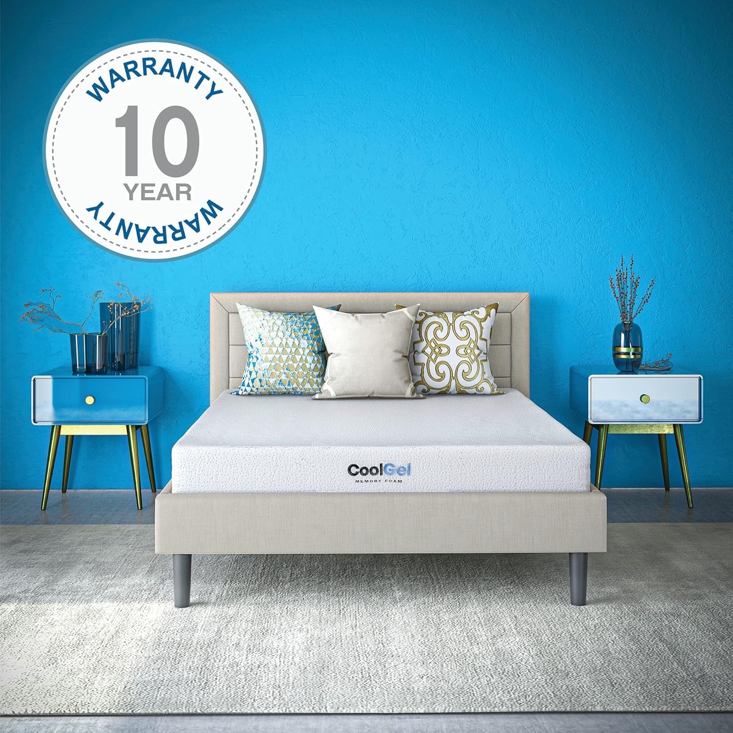 8 Inch King Mattress Memory Foam Medium Firm, King Size Memory Foam Mattress Cooling, Made in the USA, 8" Depth with Pressure Relief, Certipur-Us Certified No Fiberglass, Coolgel Bed
