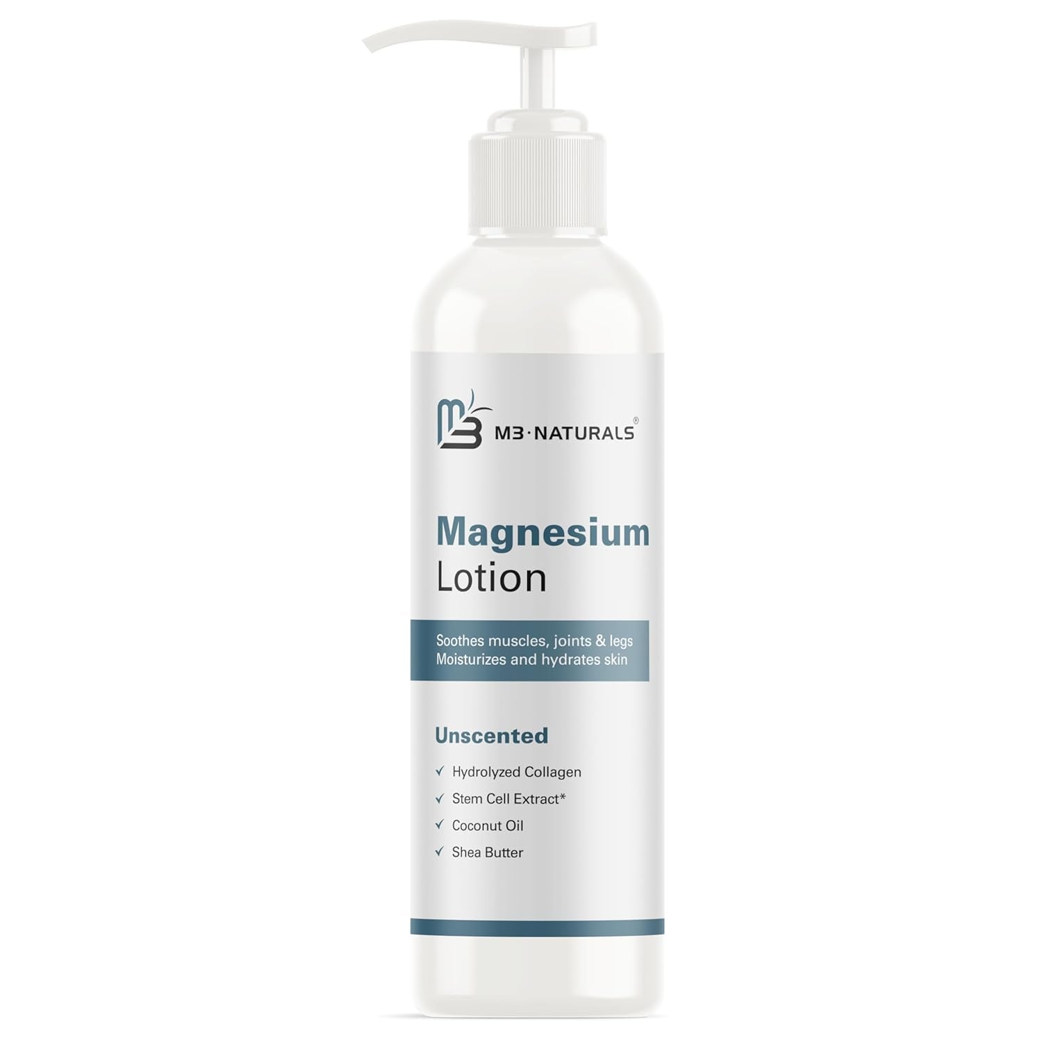 Unscented Magnesium Lotion for Sleep & Leg Cramps, Suitable for Sensitive Skin, Helps with Muscle Relaxation, Soothes Tired Legs & Foot Aches and Supports Restful Nights, 8 Fl Oz