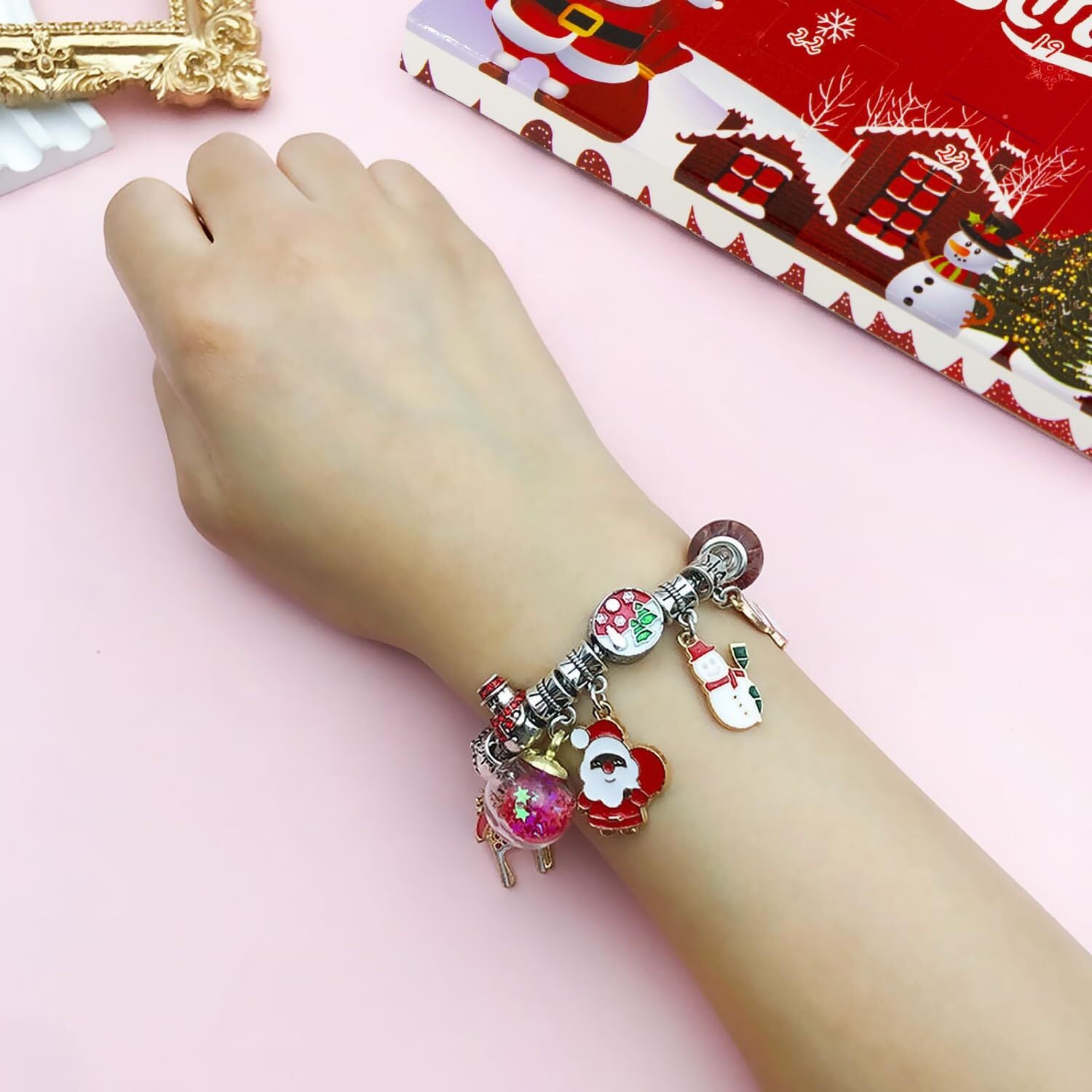 Christmas Advent Calendar 2024 Christmas Gifts Bracelets for Girls 24 Days Xm...