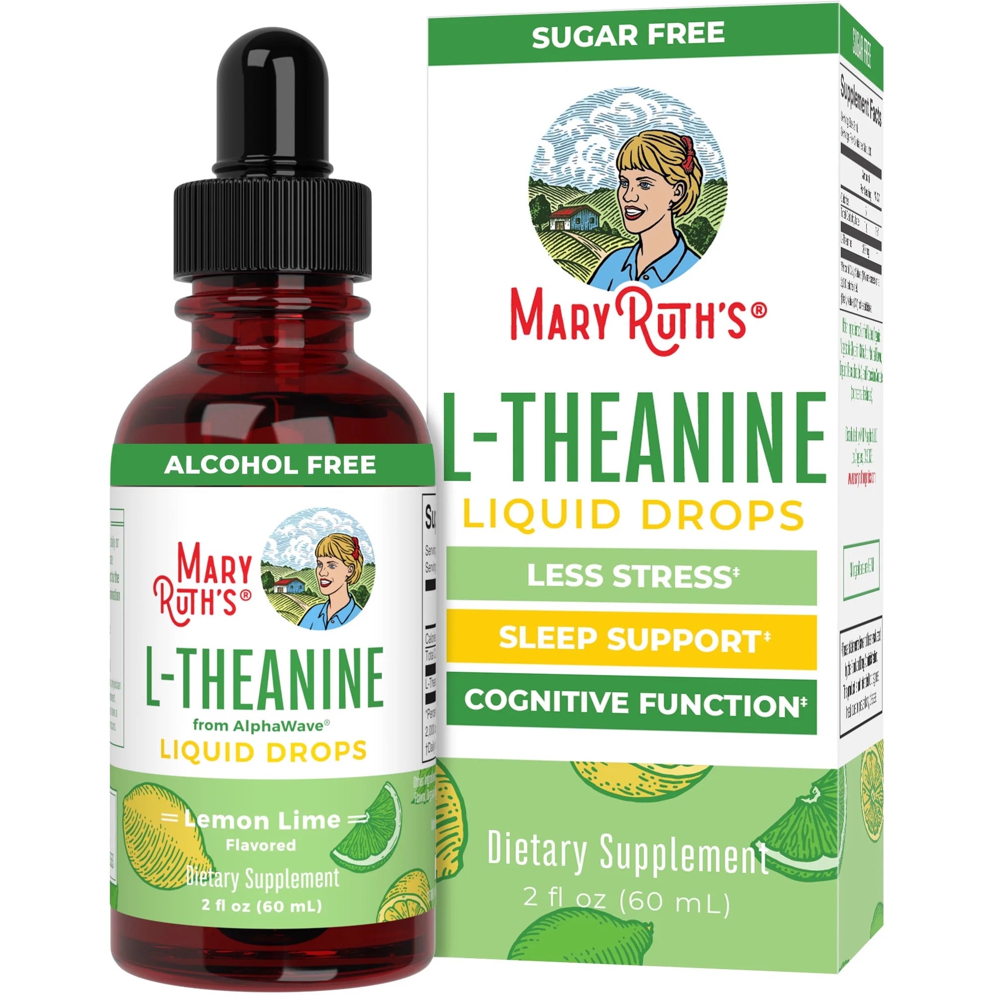 L-Theanine 200Mg Liquid Drops, Stress Relief Supplement, Vegan, 30 Servings
