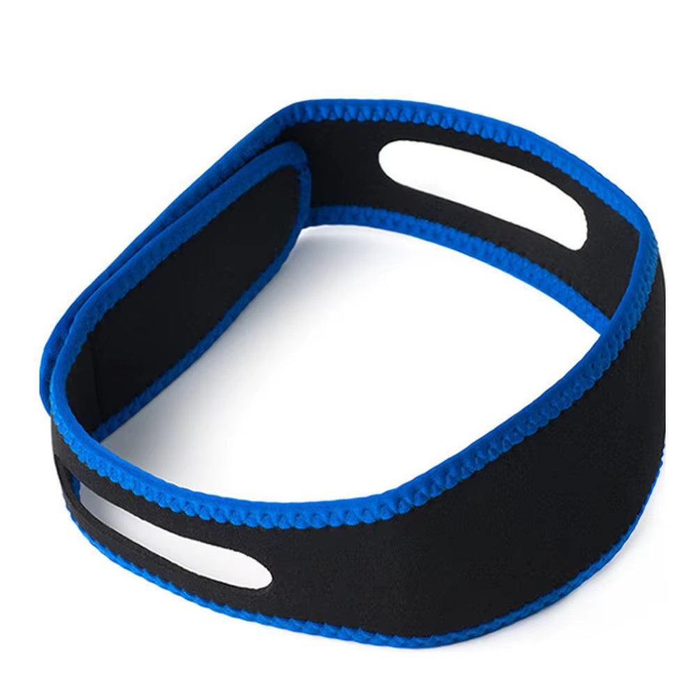 Anti Snore Aid Stop Snoring Strap Sleep Apnea Belt Jaw Solution Chin Support Apnea Belt Snore Stopper Sleep Aids Blue