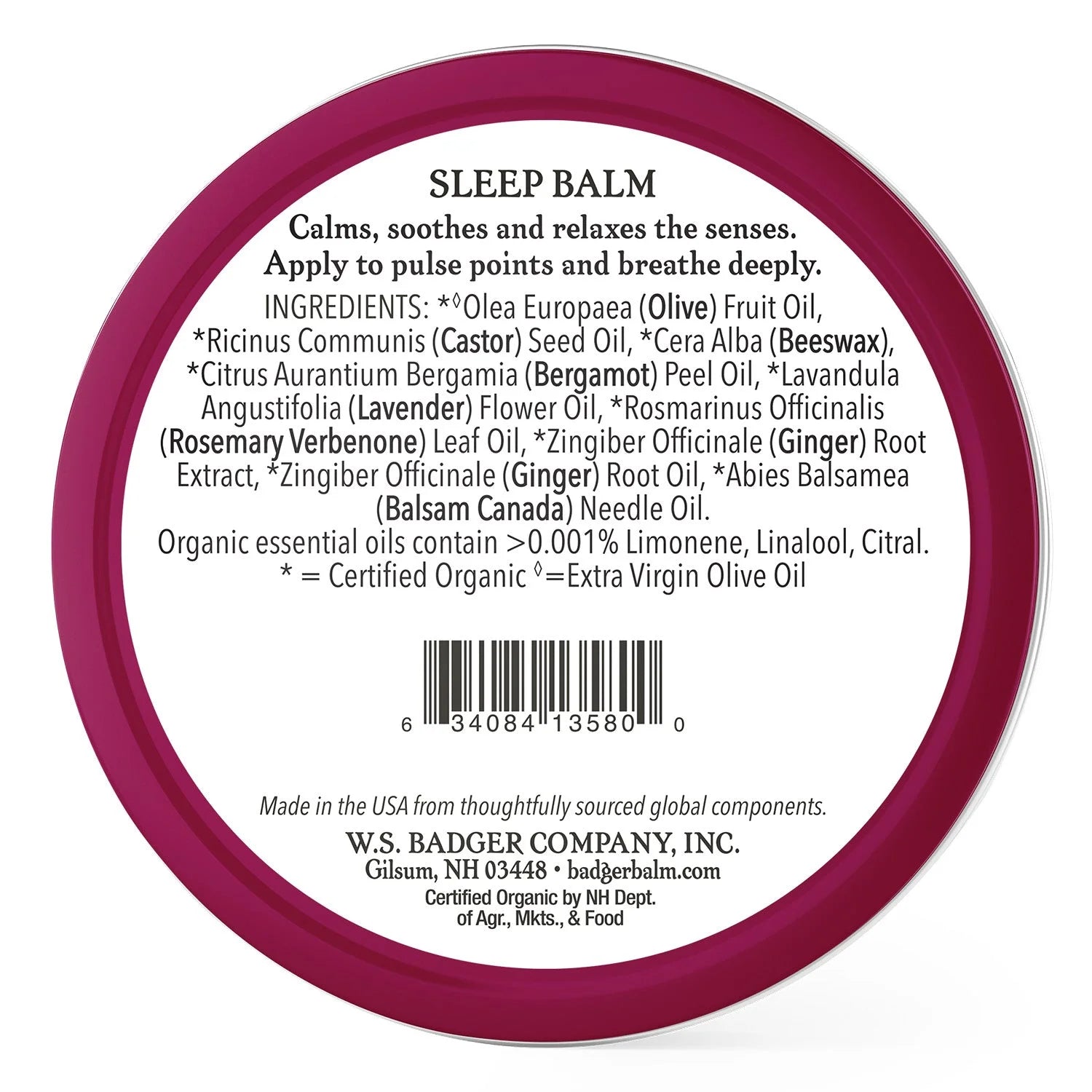 Natural Sleep Balm, Lavender and Bergamot, 0.75 Oz (2 Pack)