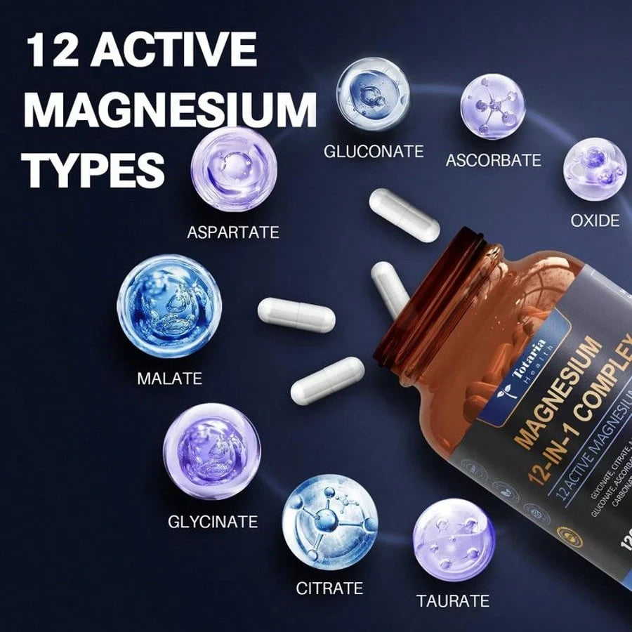 Totaria Magnesium 12 in 1 Complex 700Mg - for Muscle, Heart, Bone & Nerve Health