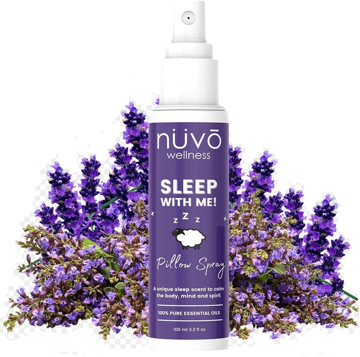 NUVO WELLNESS Premium Sleep Spray Made with Therapeutic Essential Oils - Deep Sleep Pillow Spray Mist with Lavender and Chamomile - Sleep Spray for Pillows - 4 Oz Bottle