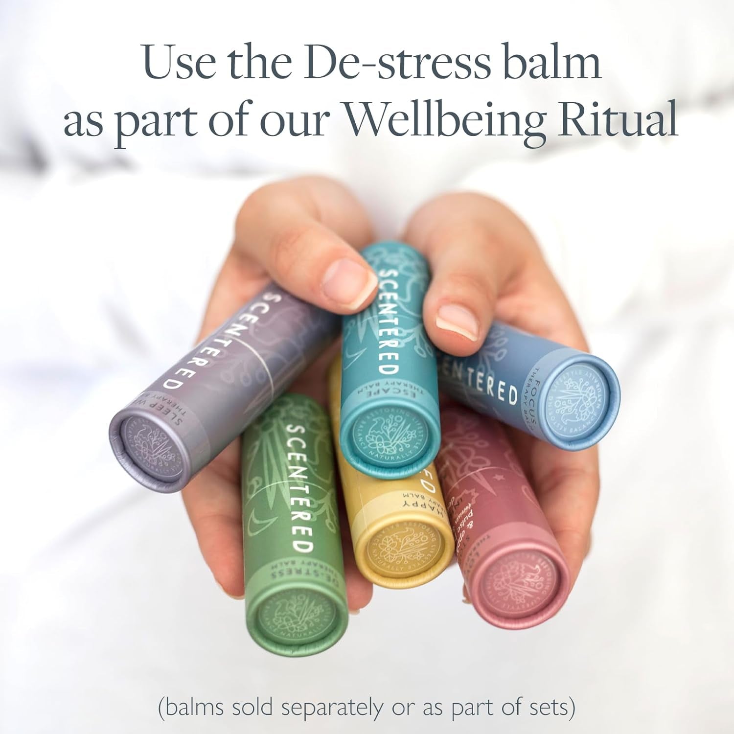 De-Stress Balm – Aromatherapy Stress Stick with Chamomile & Rosemary – Natural Self-Care Essential Oil Roll on – Relaxation Gift for Stress Relief