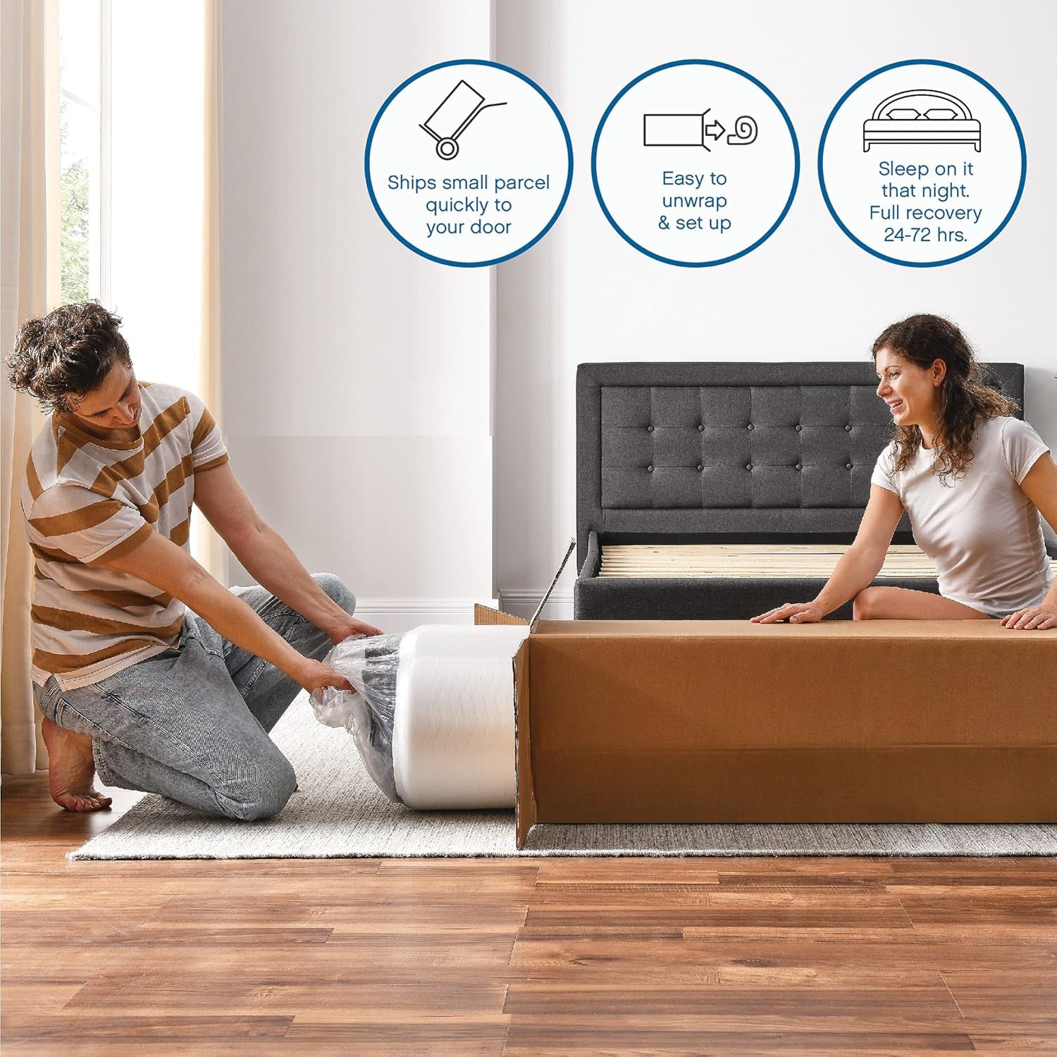 8 Inch King Mattress Memory Foam Medium Firm, King Size Memory Foam Mattress Cooling, Made in the USA, 8" Depth with Pressure Relief, Certipur-Us Certified No Fiberglass, Coolgel Bed