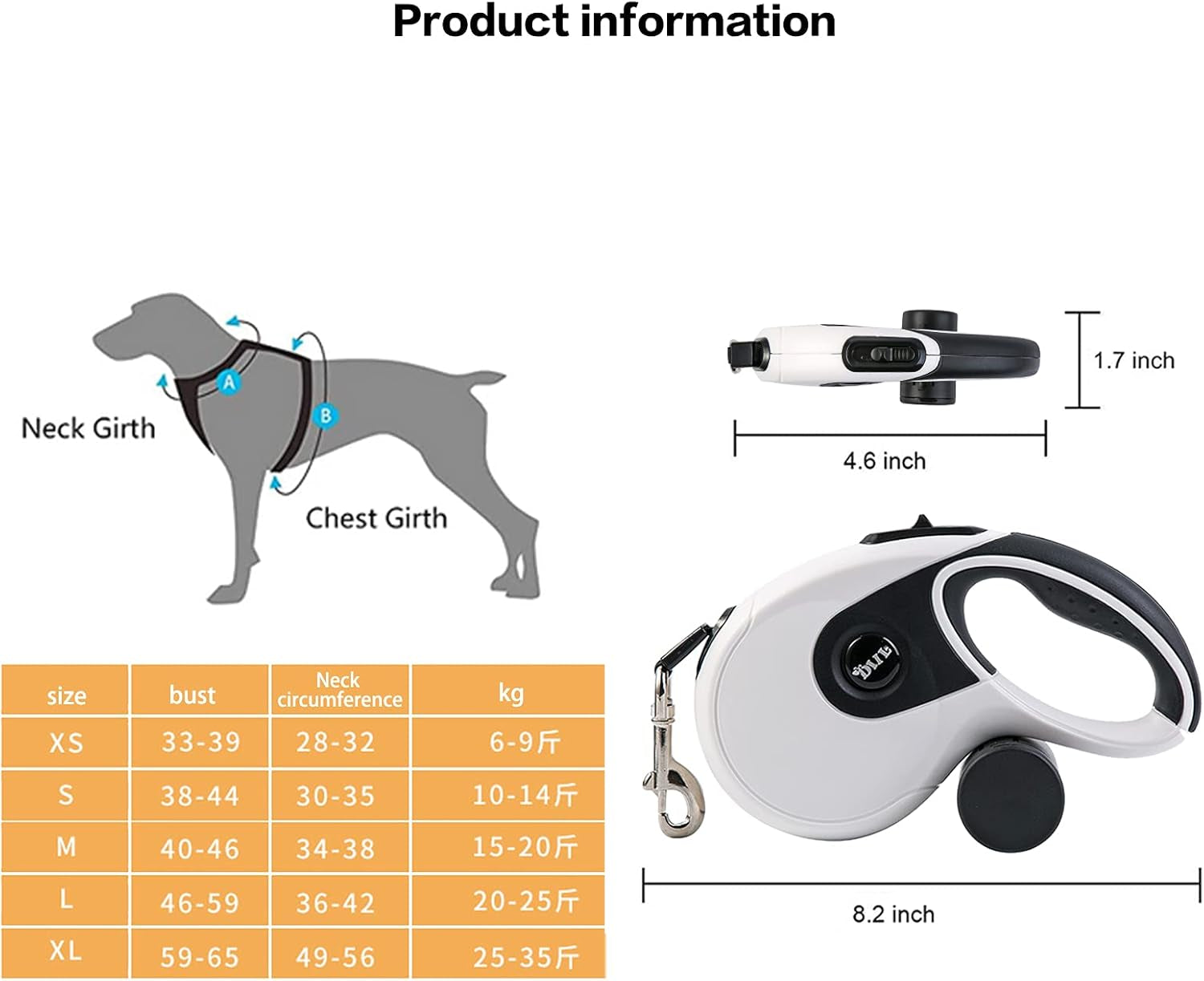 No Pull Dog Harness Handle Puppy Harness and Leash Set Dog Harness for Small Medium Large Dogs No Pull 5M/16.4Ft Leash No-Choke Dog Vest S/M/L/XL