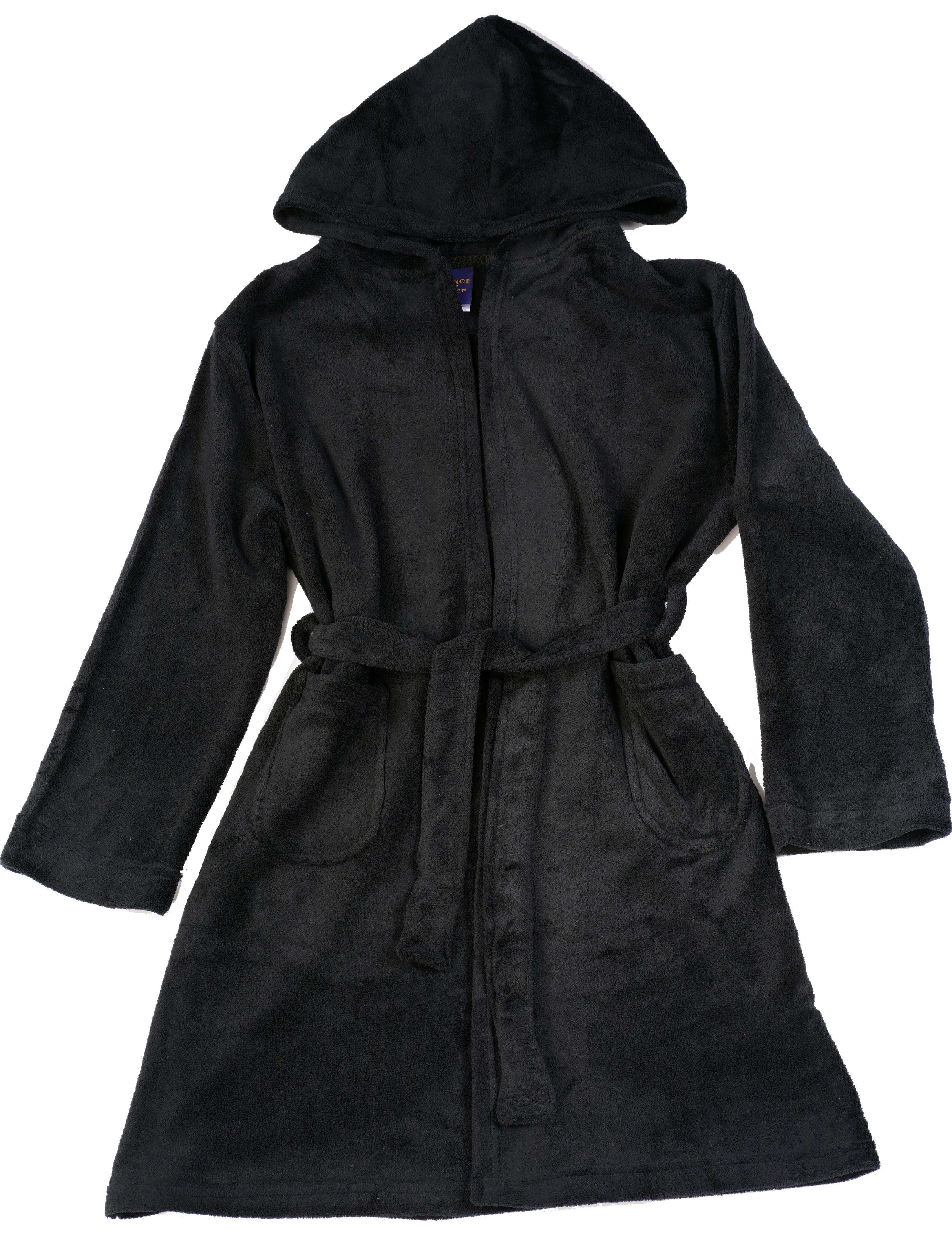 Fleece Robe Robes for Boys (Black, Boys 8)