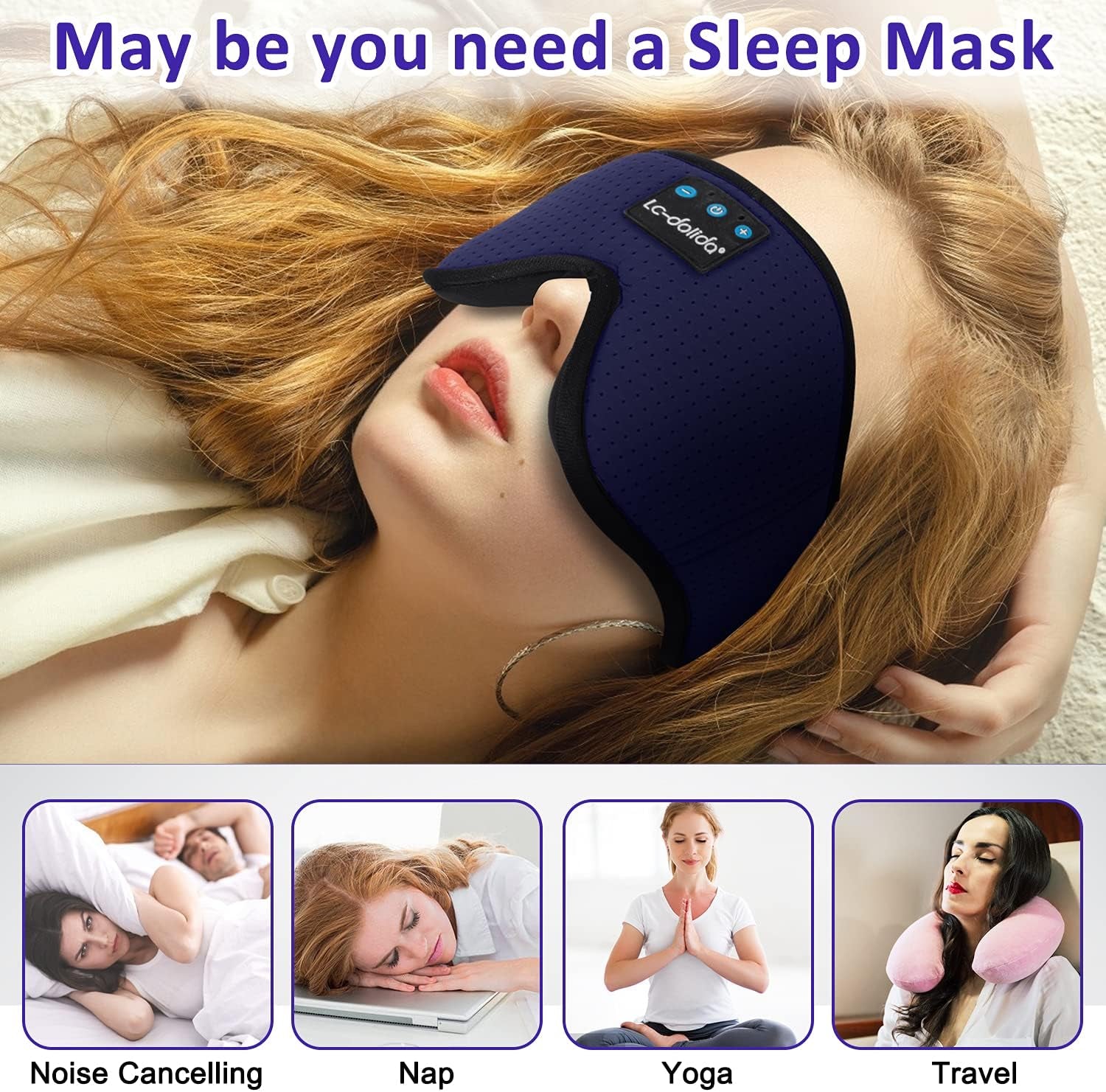 Steam Eye Mask, Eye Steamer with Sleeping Headphones for Side Sleepers, Colorful 3D Music Eye Mask Cool Birthday Holiday Unique Gifts for Family
