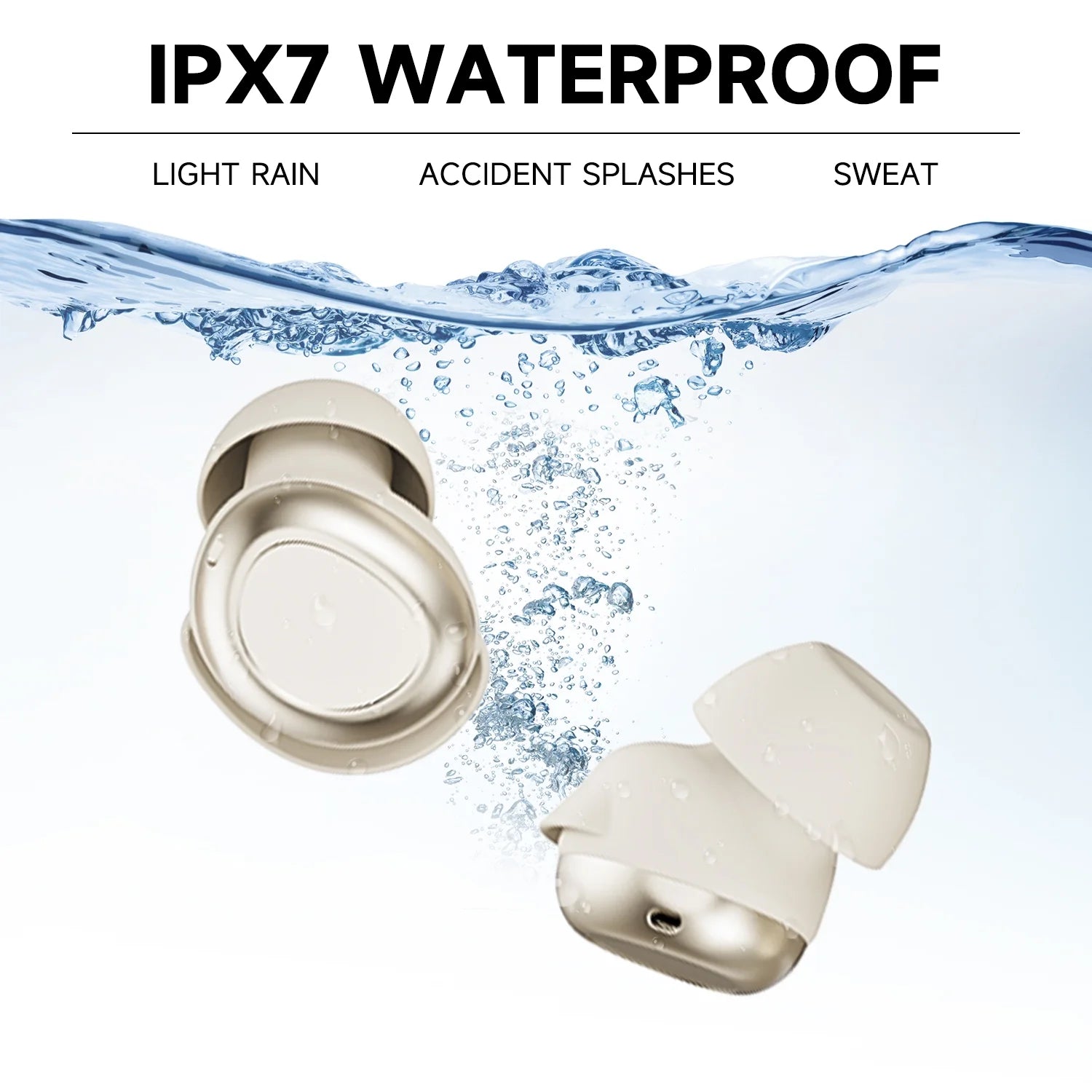 Sleep Ear Buds, Bluetooth 5.4 Ultra-Mini Sleep Earbuds for Side Sleepers, Hi-Fi Stereo 3D Bass Noise Cancelling Wireless Headphones, 53H Playtime with IP7 Waterproof LED Earphones, USB C