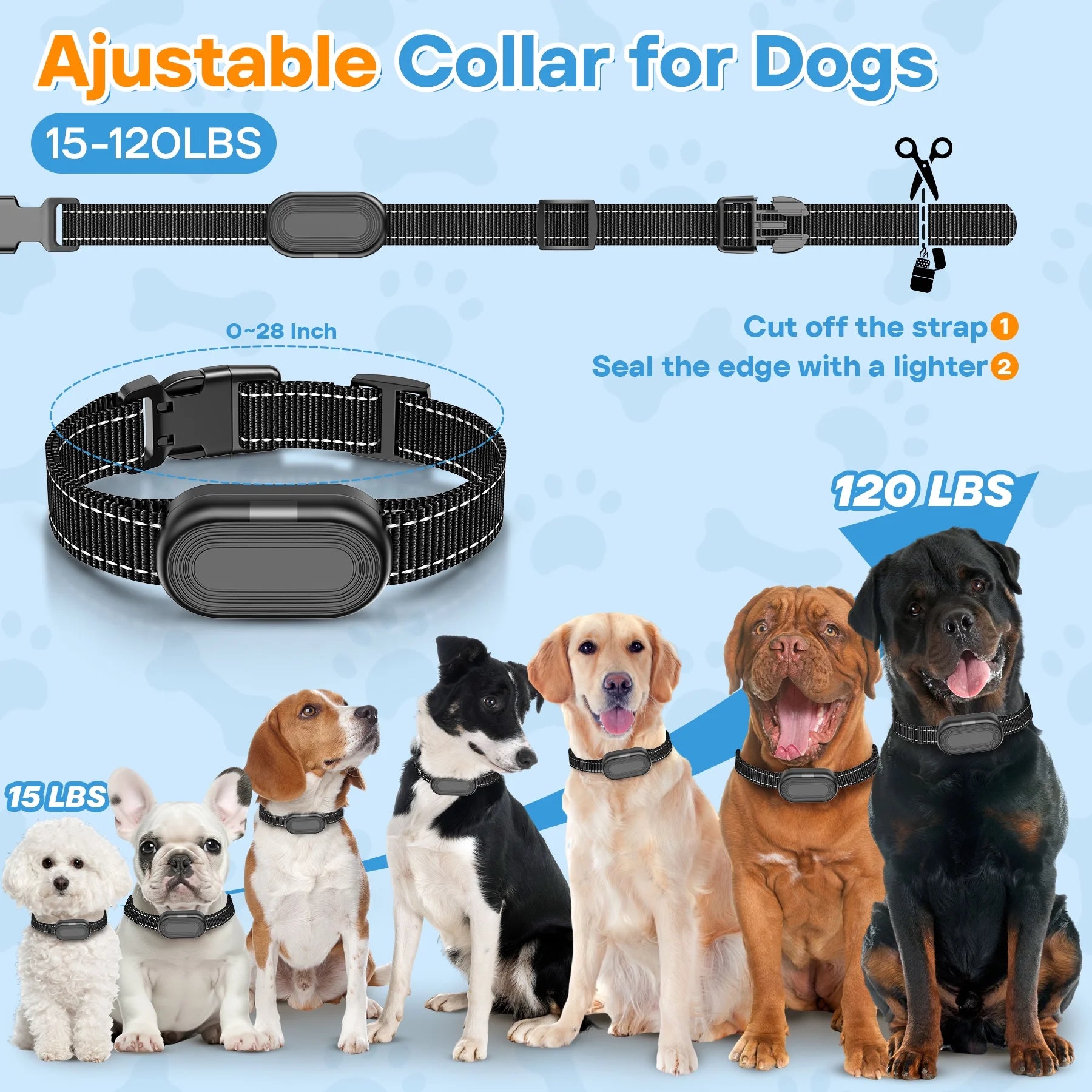 Dog Training Collar - Dog Shock Collar with Remote IP68 Waterproof for Small Medium Large Dogs (15 - 100 Lbs)- 3 Safe Training Modes, 2600 Ft Rechargeable Romote Dog Collars