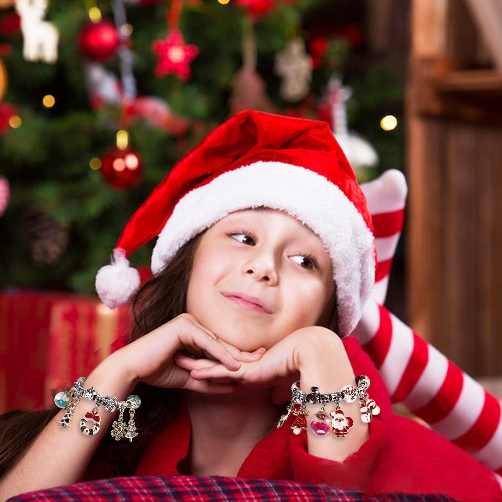 Christmas Advent Calendar 2024 Christmas Gifts Bracelets for Girls 24 Days Xm...