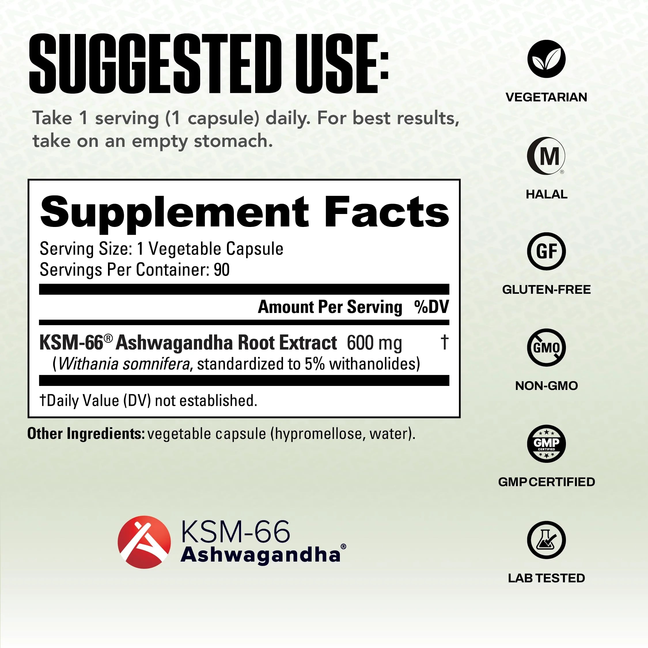 Ashwagandha KSM-66 Herbal Supplement for Better Overall Well-Being- Ashwagandha Supplement- 600Mg - 60 Vegetable Capsules