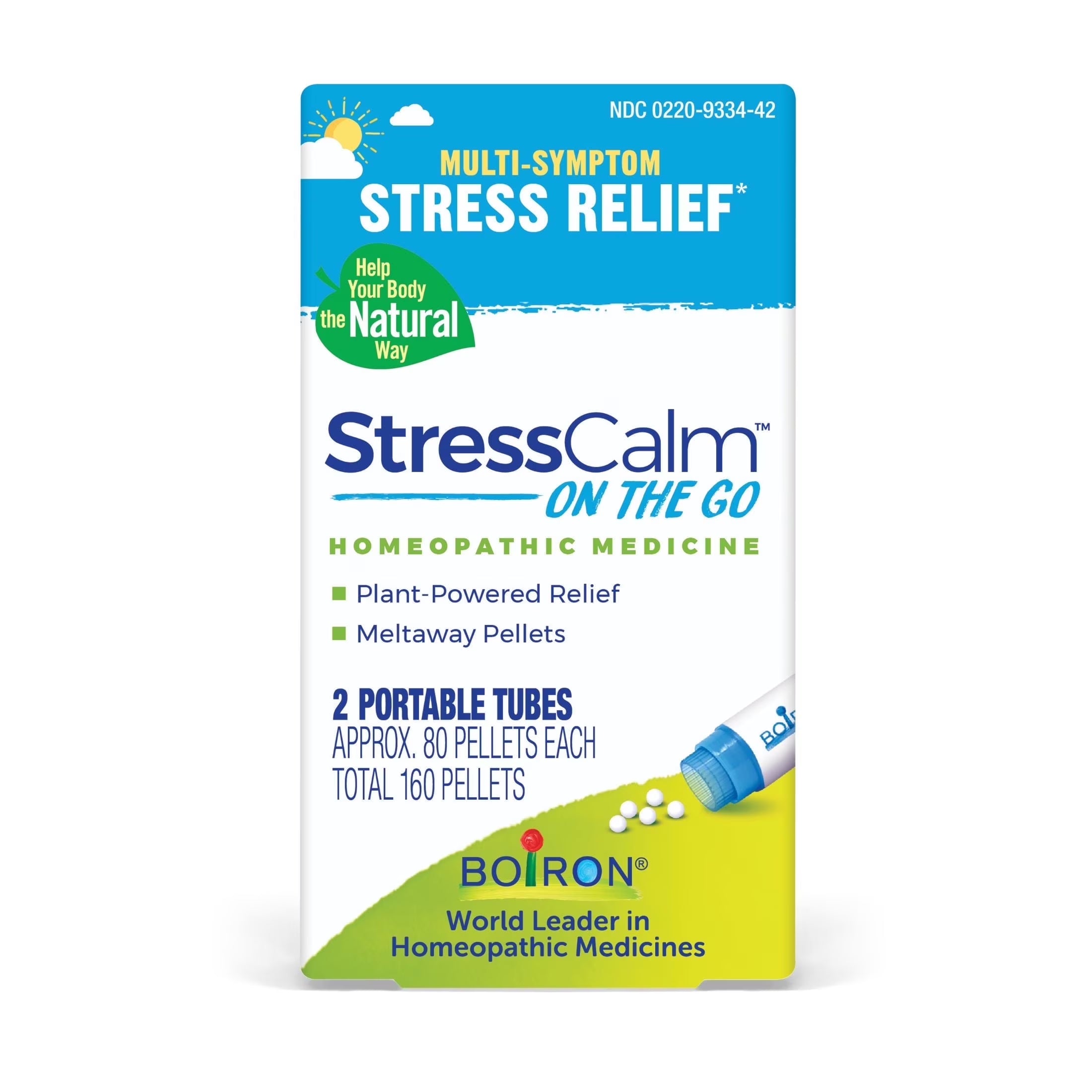 Stresscalm on the Go, Homeopathic Medicine for Stress Relief, Reduces Nervous Tension, Calms Mind & Body, 2 X 80 Pellets