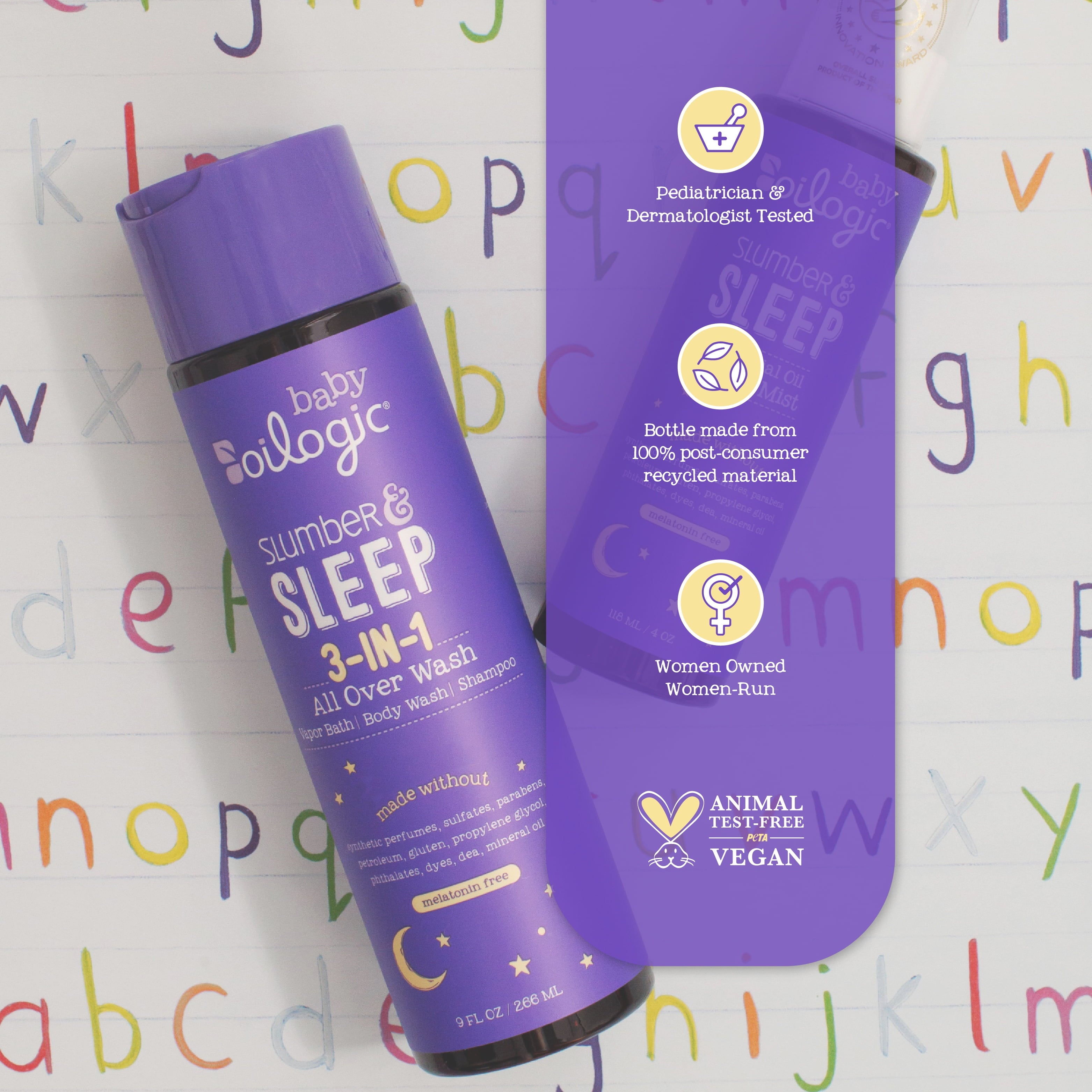 3 in 1 Slumber & Sleep Baby Safe Essential Oil Vapor Bath & Shampoo, 9 Fl Oz