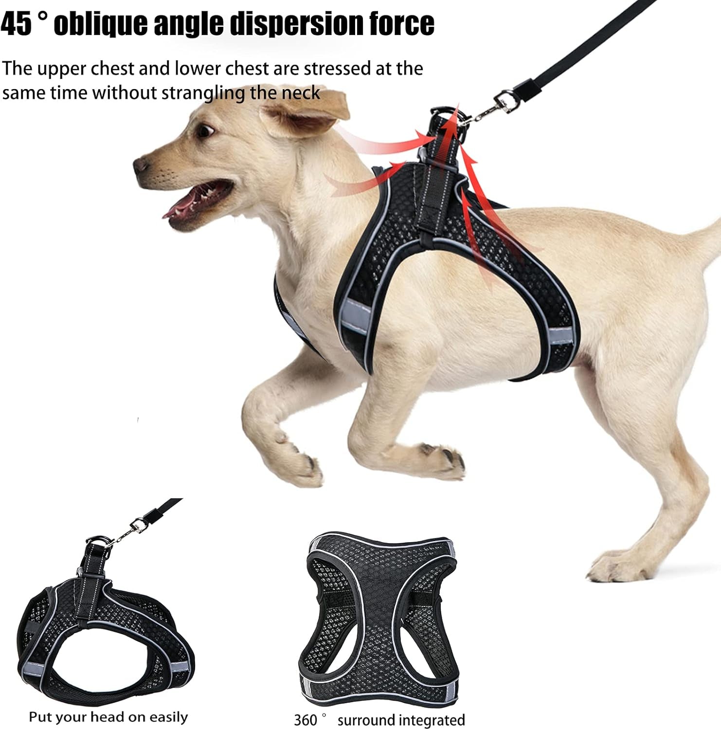 No Pull Dog Harness Handle Puppy Harness and Leash Set Dog Harness for Small Medium Large Dogs No Pull 5M/16.4Ft Leash No-Choke Dog Vest S/M/L/XL