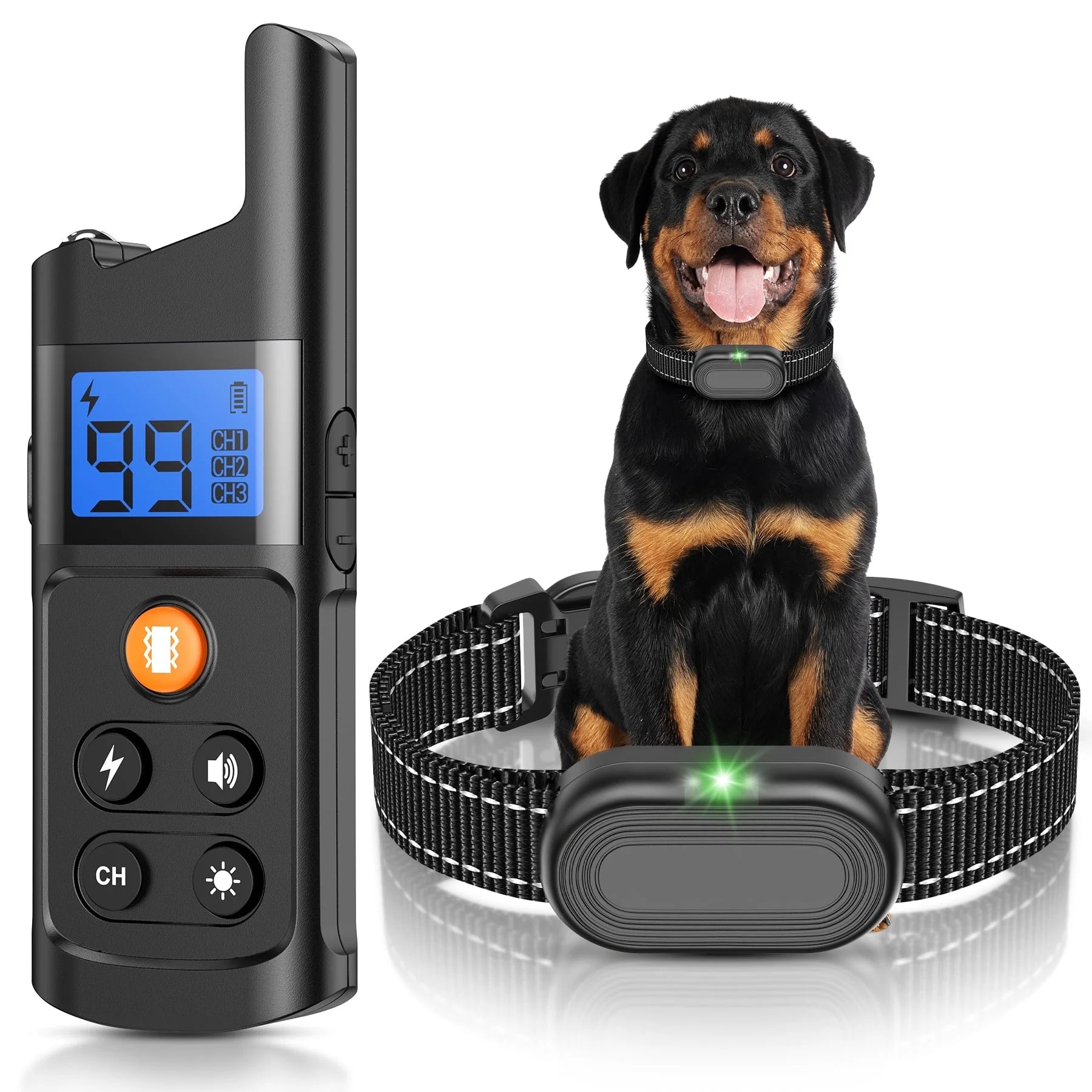 Dog Training Collar - Dog Shock Collar with Remote IP68 Waterproof for Small Medium Large Dogs (15 - 100 Lbs)- 3 Safe Training Modes, 2600 Ft Rechargeable Romote Dog Collars