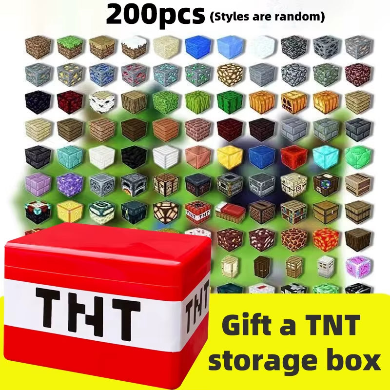 TNT Building Block Storage Box, Magnetic Building Blocks Toy, Building Block Set, Children'S DIY Assembly Toy Building Blocks,