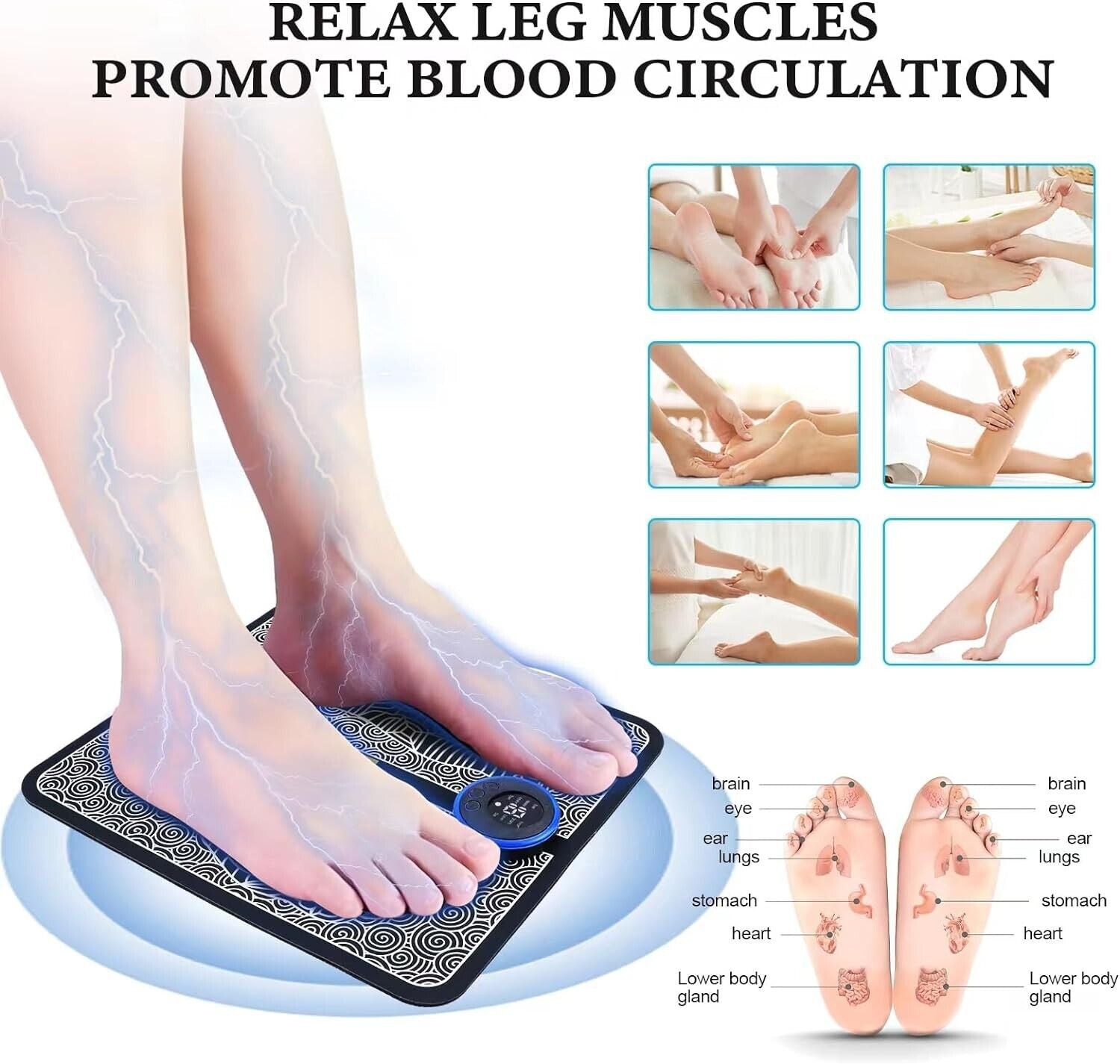 EMS Foot Massager Leg Reshaping Electric Deep Kneading Muscle Pain Relax Machine