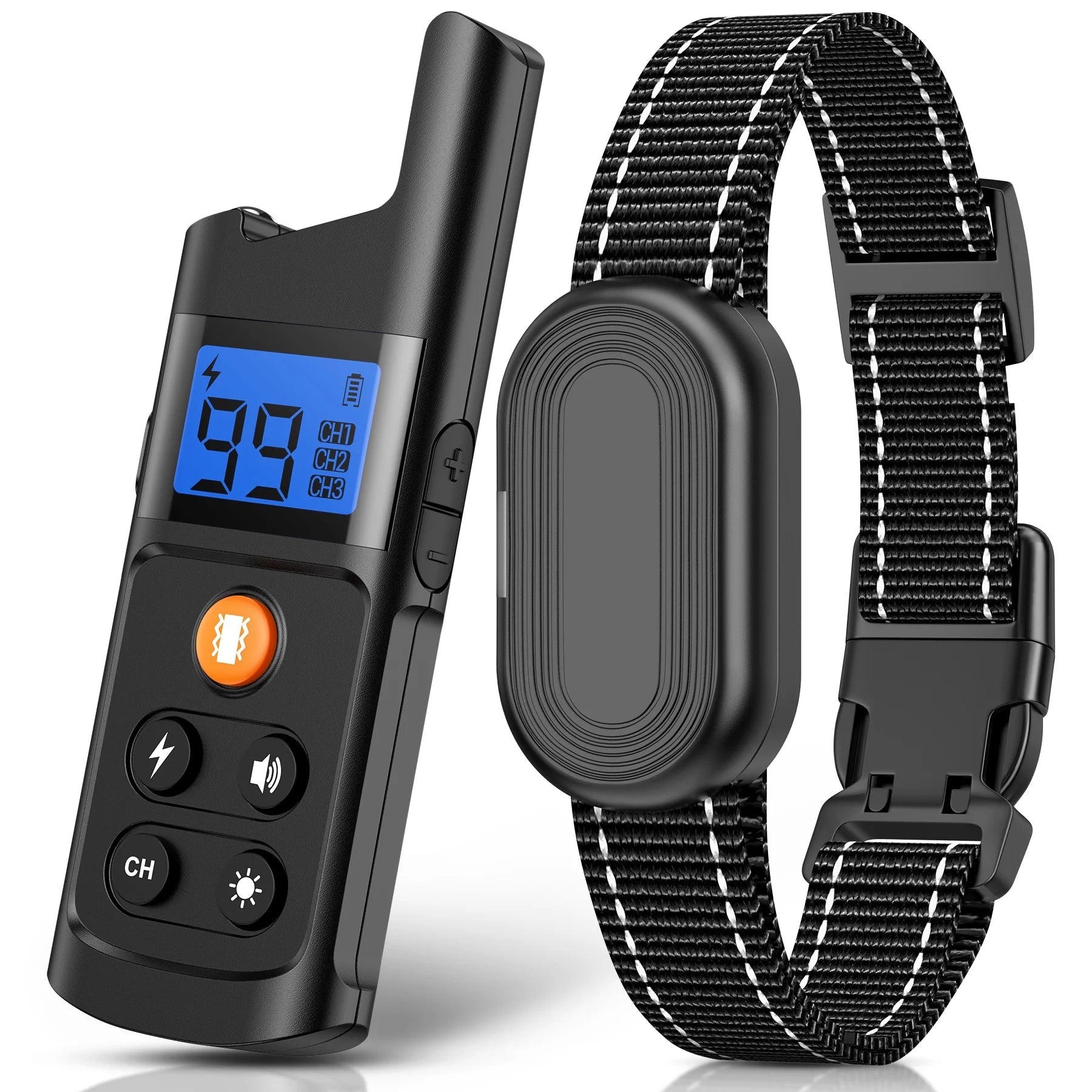 Dog Training Collar - Dog Shock Collar with Remote IP68 Waterproof for Small Medium Large Dogs (15 - 100 Lbs)- 3 Safe Training Modes, 2600 Ft Rechargeable Romote Dog Collars