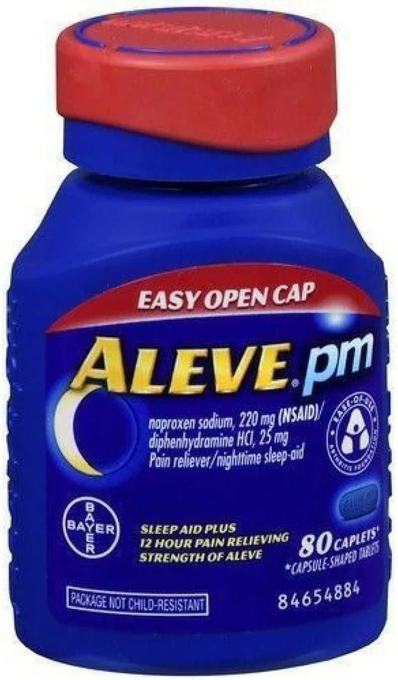 PM Pain Reliever Nighttime Sleep-Aid, Soft Grip Cap, 80 Ct, 2-Pack