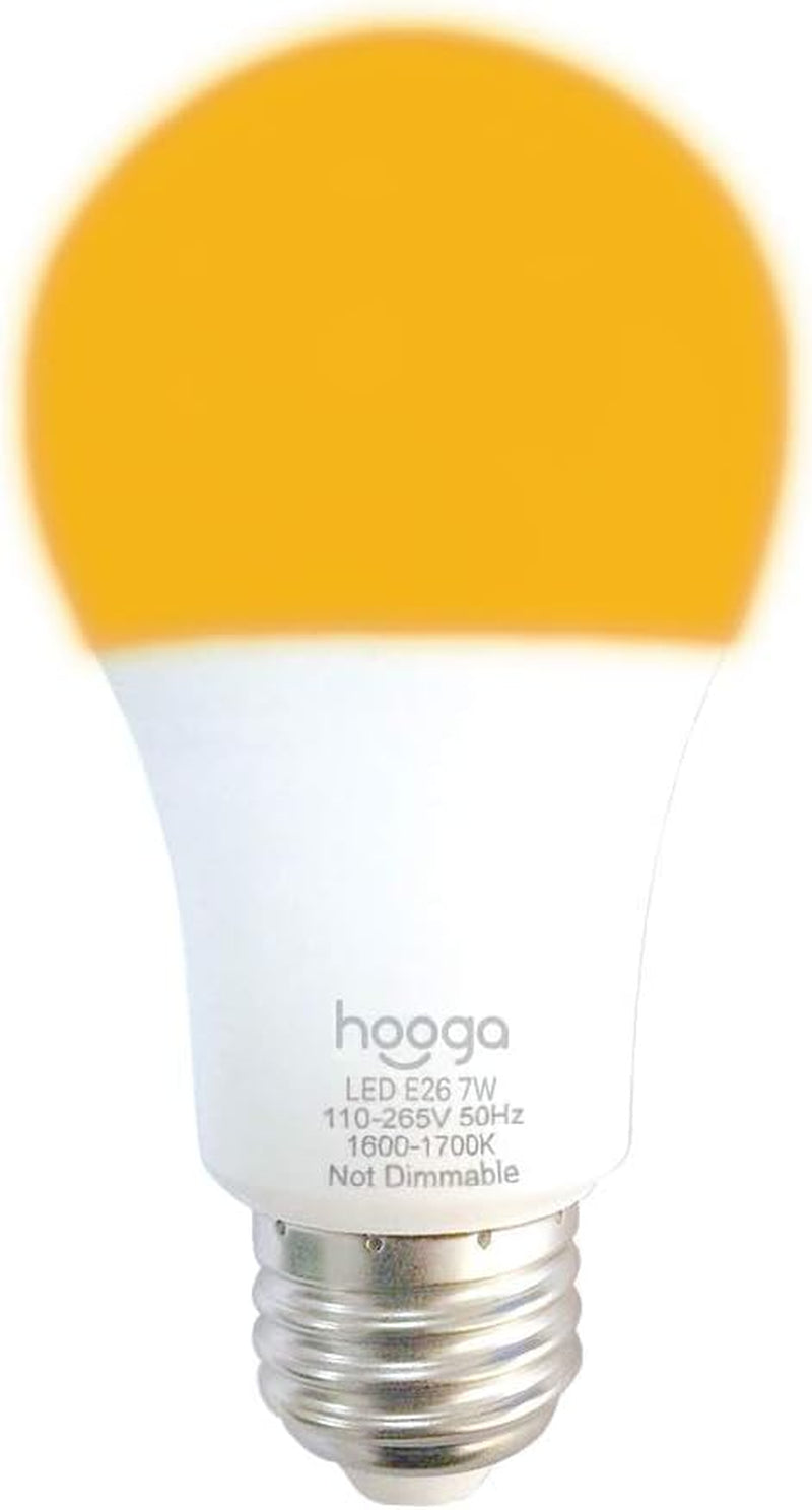 Sleep Light Bulb, Blue Light Blocking Amber Night Light. 1600K Sleep Aid Emits Only 0.06% Blue Light for Healthy Sleep. Baby Nursery Light. 7W LED, 45W Replacement 4-Pack