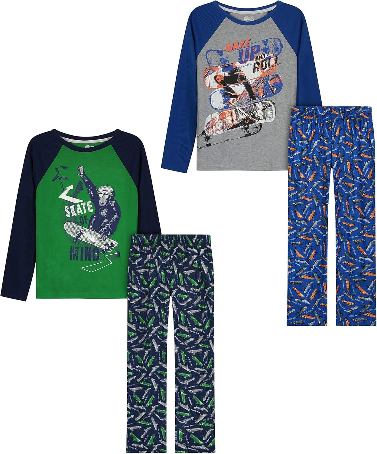 Boys Pajama Pant Set Long-Sleeve Shirts and Pajama Pants Kids Sleepwear with Fun Prints & Comfortable Fit