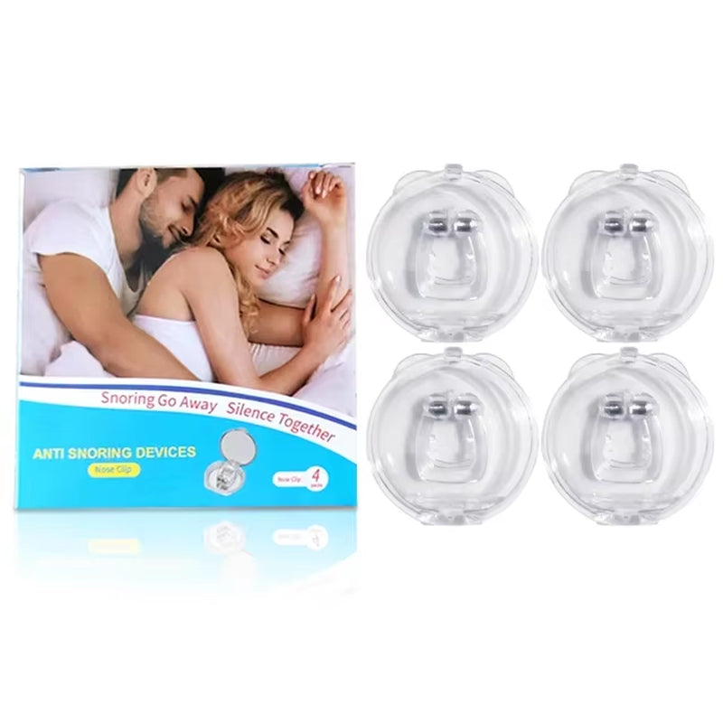 Silicone Magnetic anti Snore Stop Snoring Nose Clip Sleep Tray Sleeping Aid Apnea Guard Night Device with Case Nose Clip Men'S