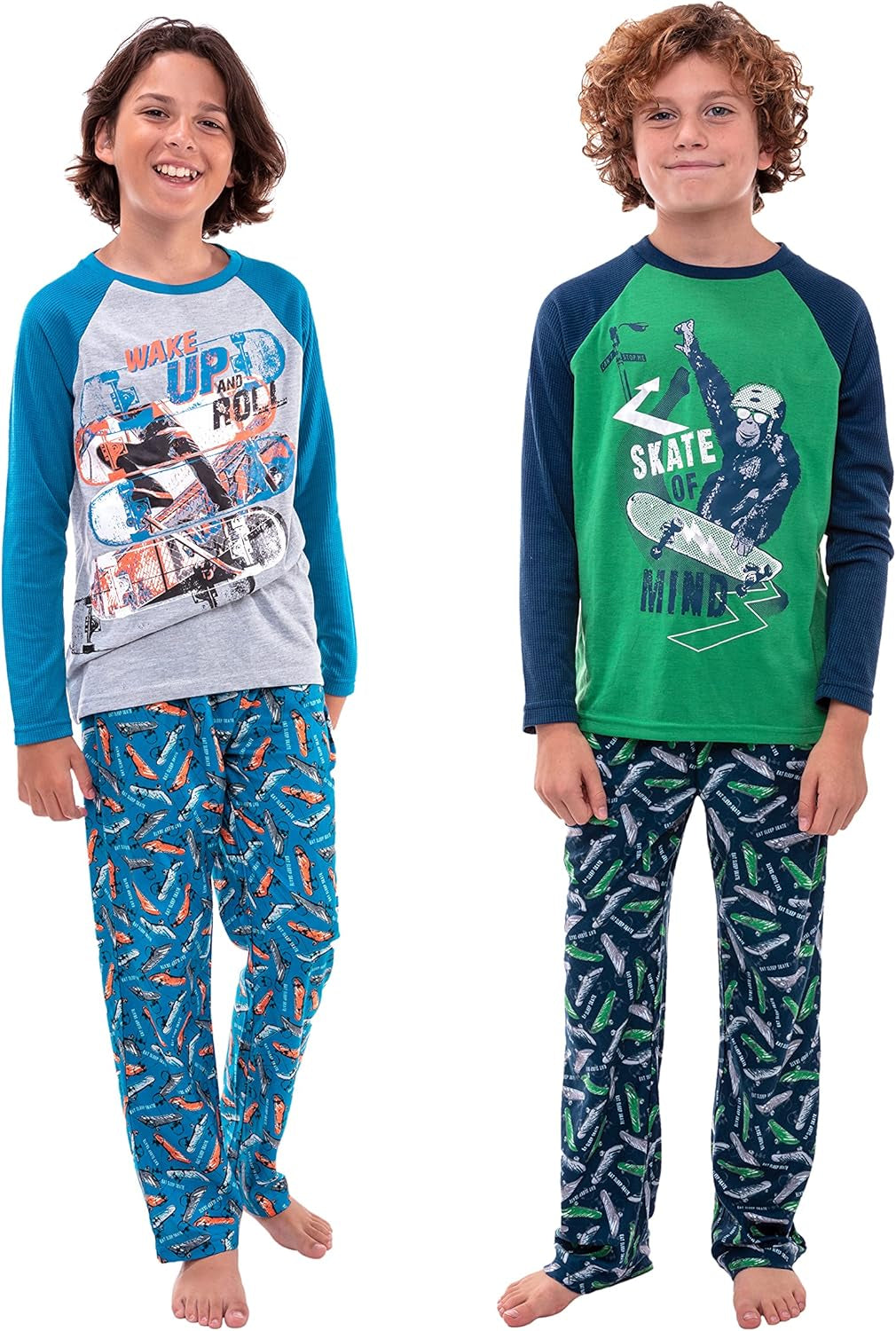 Boys Pajama Pant Set Long-Sleeve Shirts and Pajama Pants Kids Sleepwear with Fun Prints & Comfortable Fit