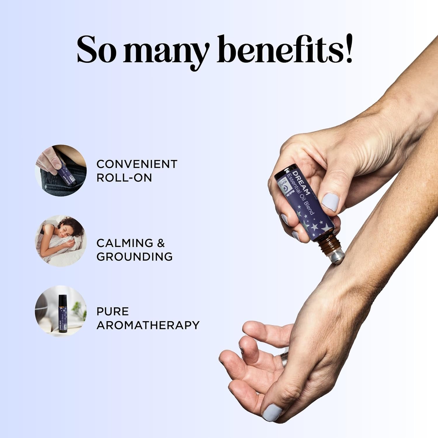 Sleep Essential Oil Roll on - Aromatherapy Essential Oil Roller for Restful Sleep and Relaxation with Pure Lavender & Roman Chamomile - Calming Pre-Diluted Blend for Nighttime Aromatherapy (1-Pack)