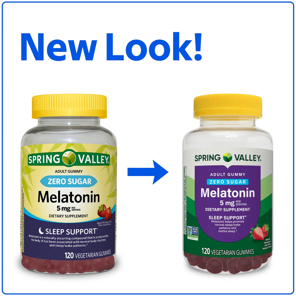 (3 Pack)  Zero Sugar Melatonin Sleep Support Dietary Supplement Gummies, 5 Mg, 120 Count