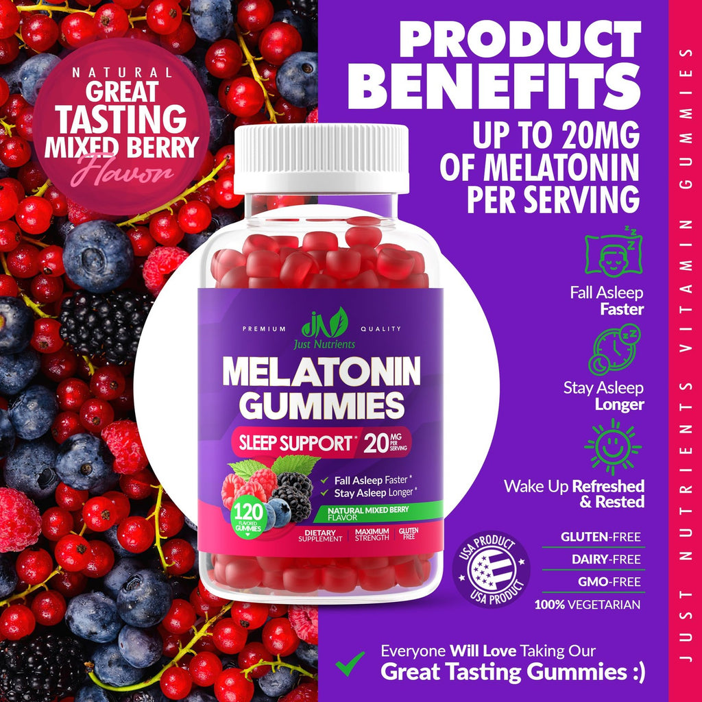 Melatonin 20Mg Gummies for Adults (120 Count) - Maximum Strength Sleep