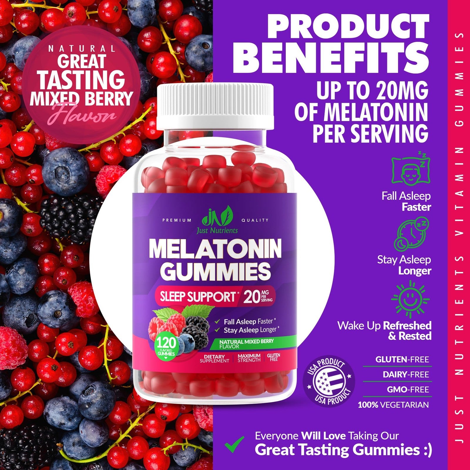 Melatonin 20Mg Gummies for Adults (120 Count) - Maximum Strength Sleep