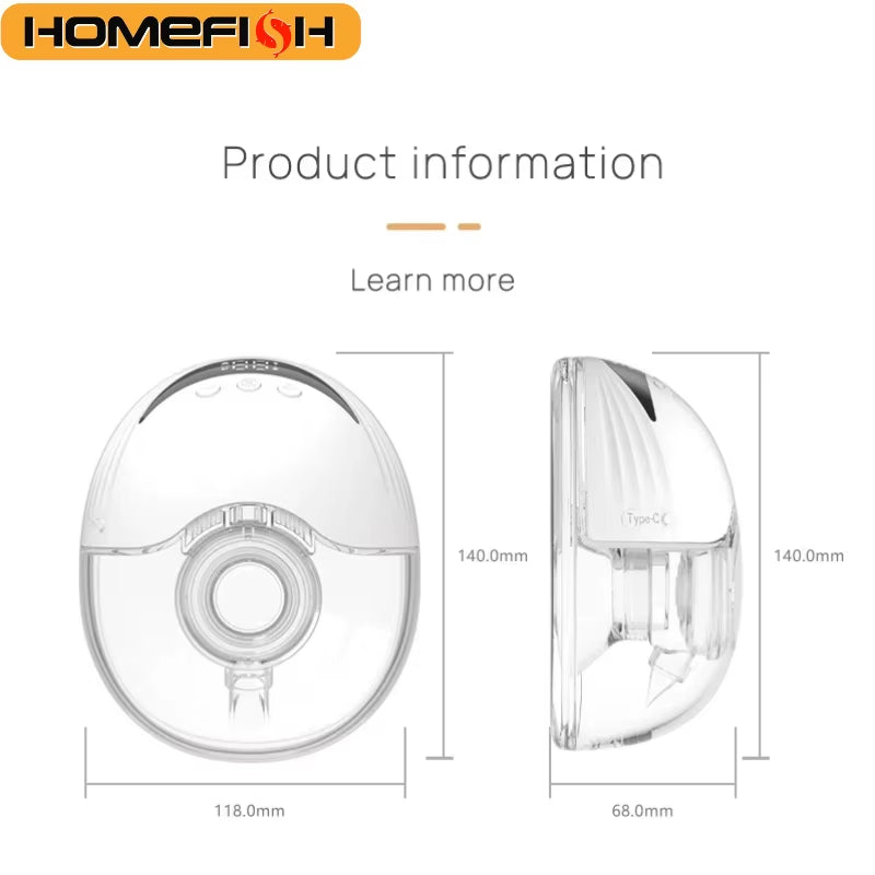 Wearable Electric Breast Pump Hands Free Electric Portable Breast Pump Bpa-Free with LED Display 4 Modes & 12 Levels